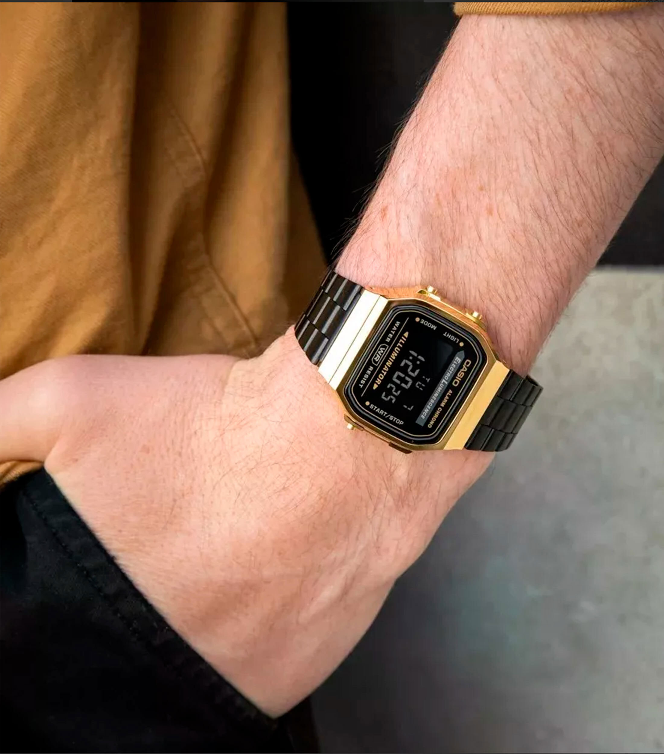 Reloj para Hombre Vintage casual, Dorado
