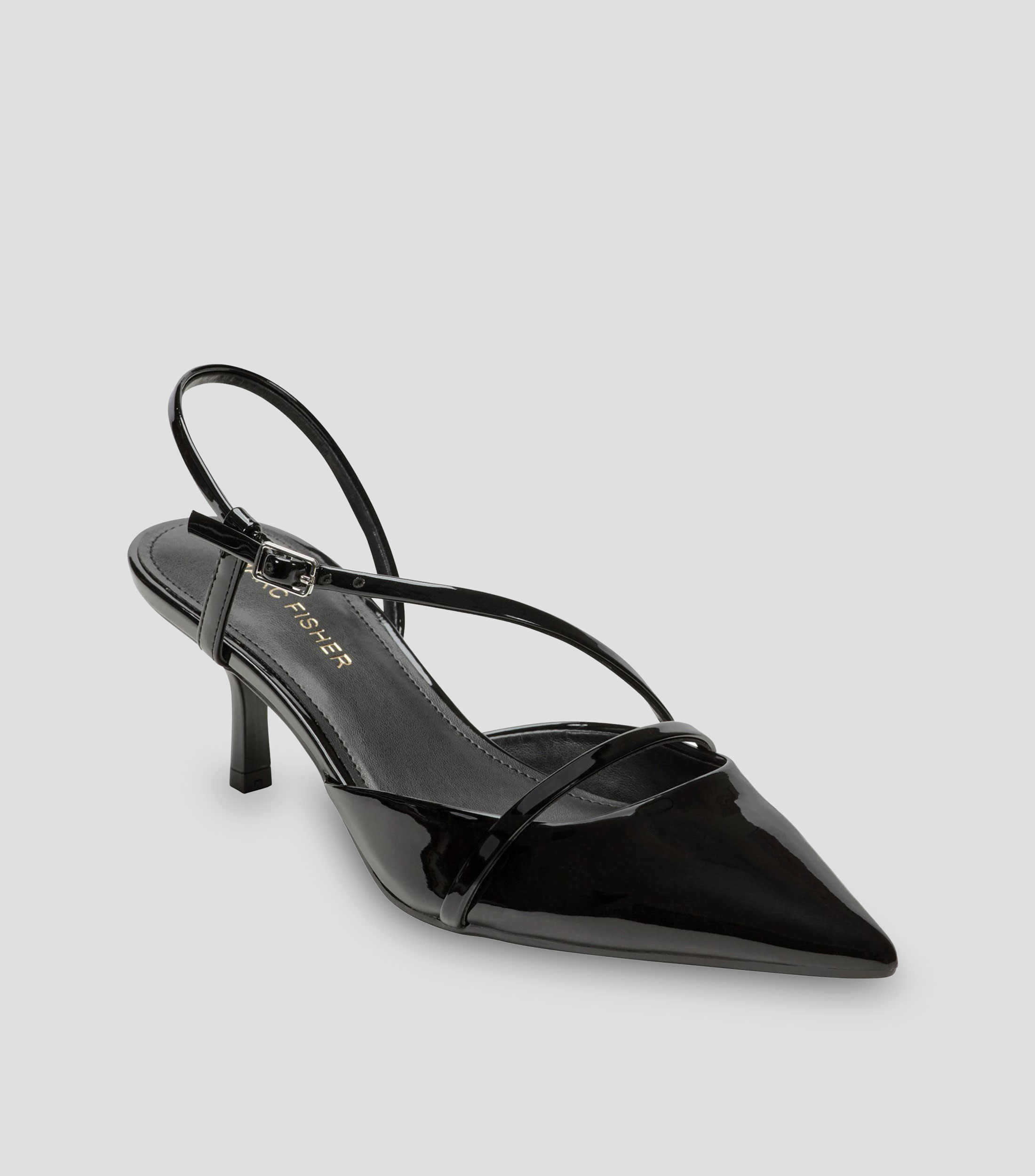 Zapatillas slip on con tacón delgado de 5 cm en piel Mujer