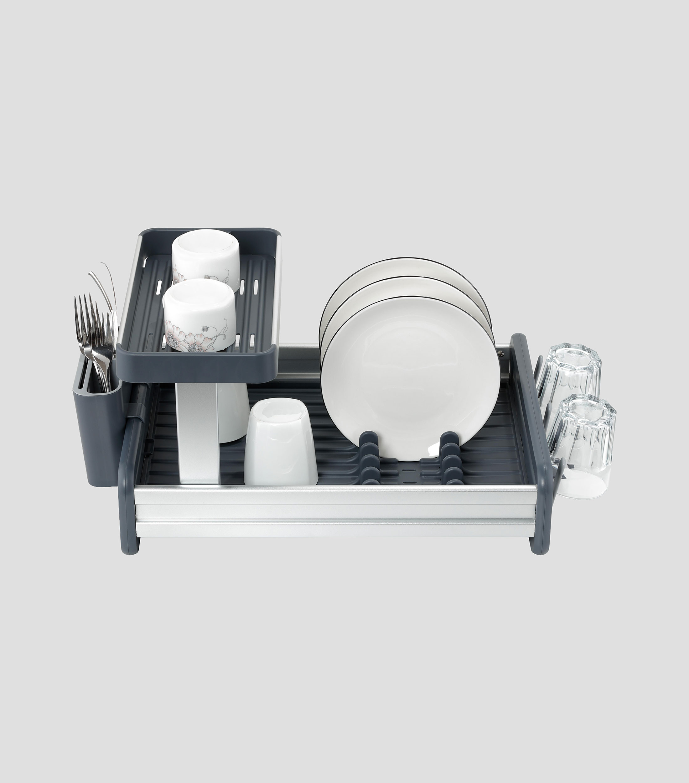 Escurridor de Platos de 2 Niveles Kyoto en Aluminio
