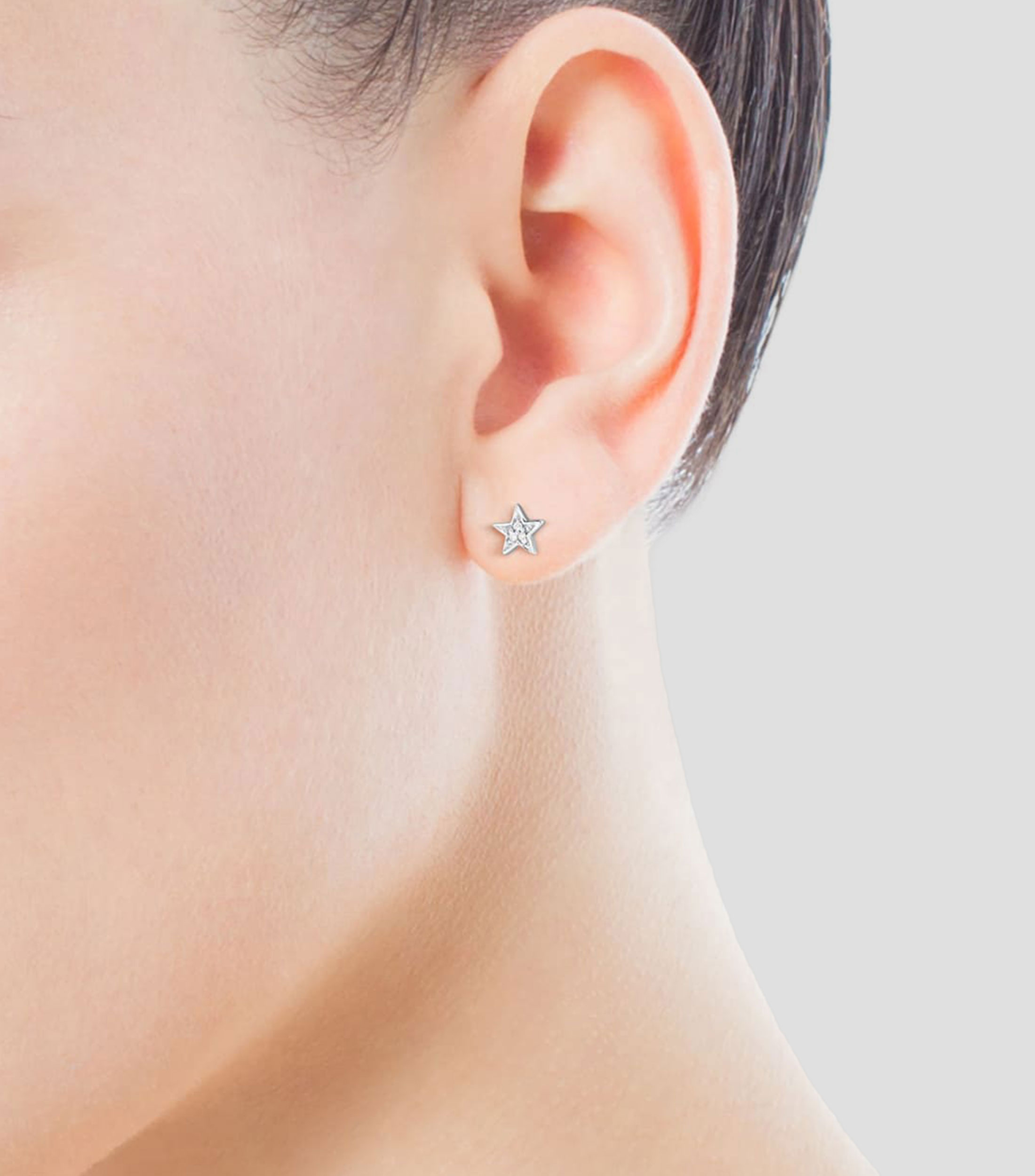 Aretes en oro blanco de 18 Kilates con diamantes Mujer