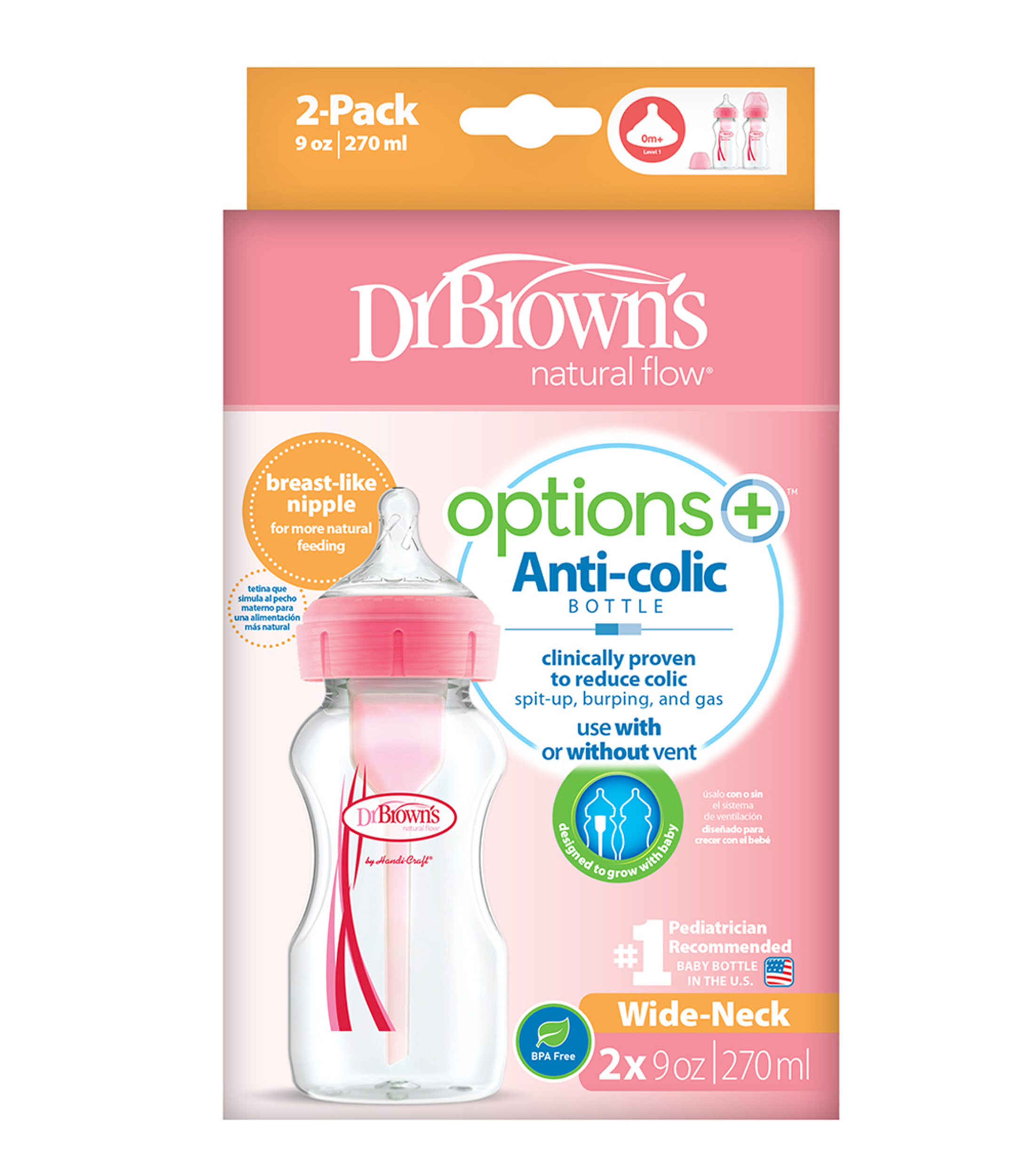 Set 2 Biberones Options Anti-Colic de 270 ml