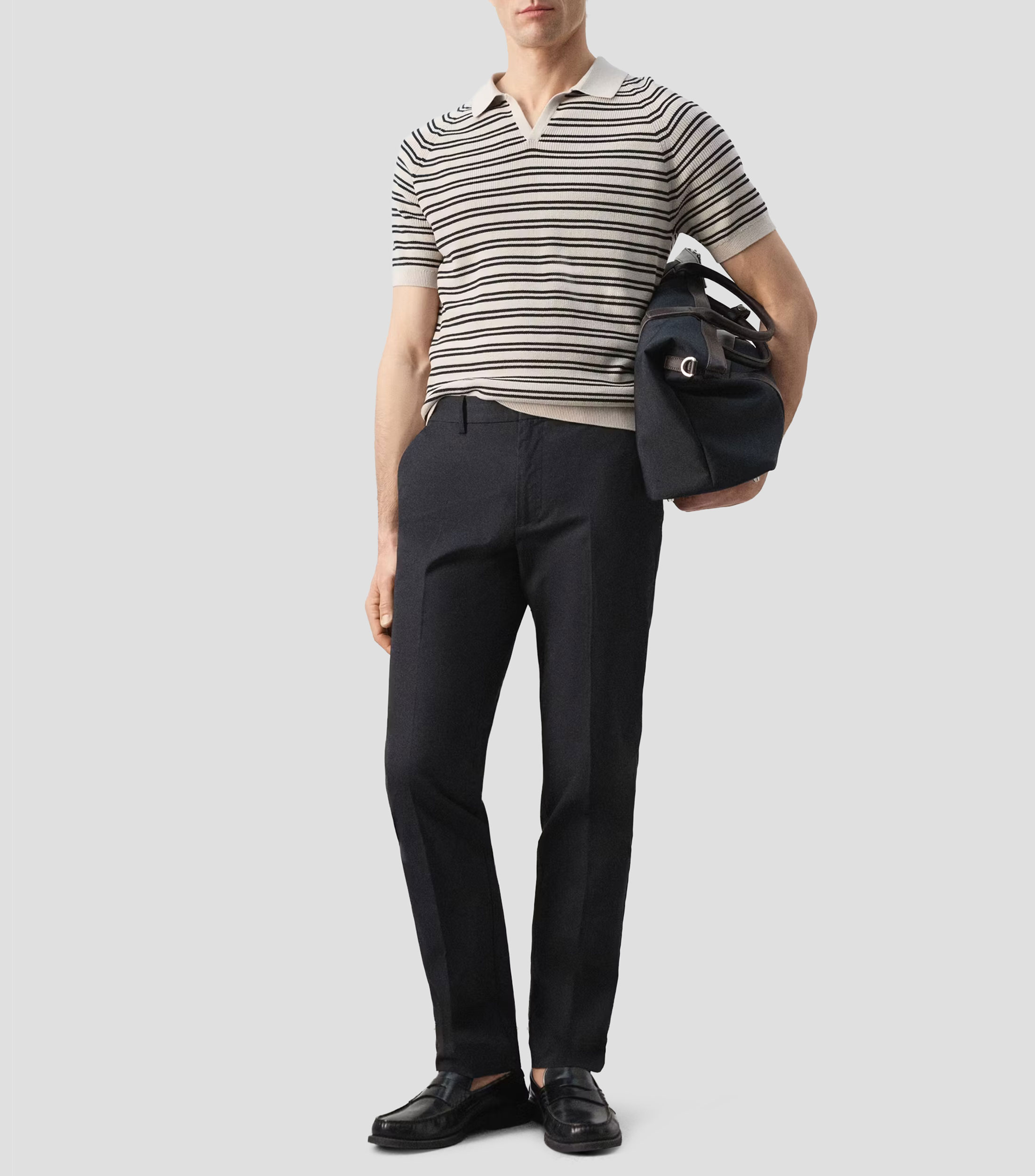Playera polo manga corta rayas Hombre