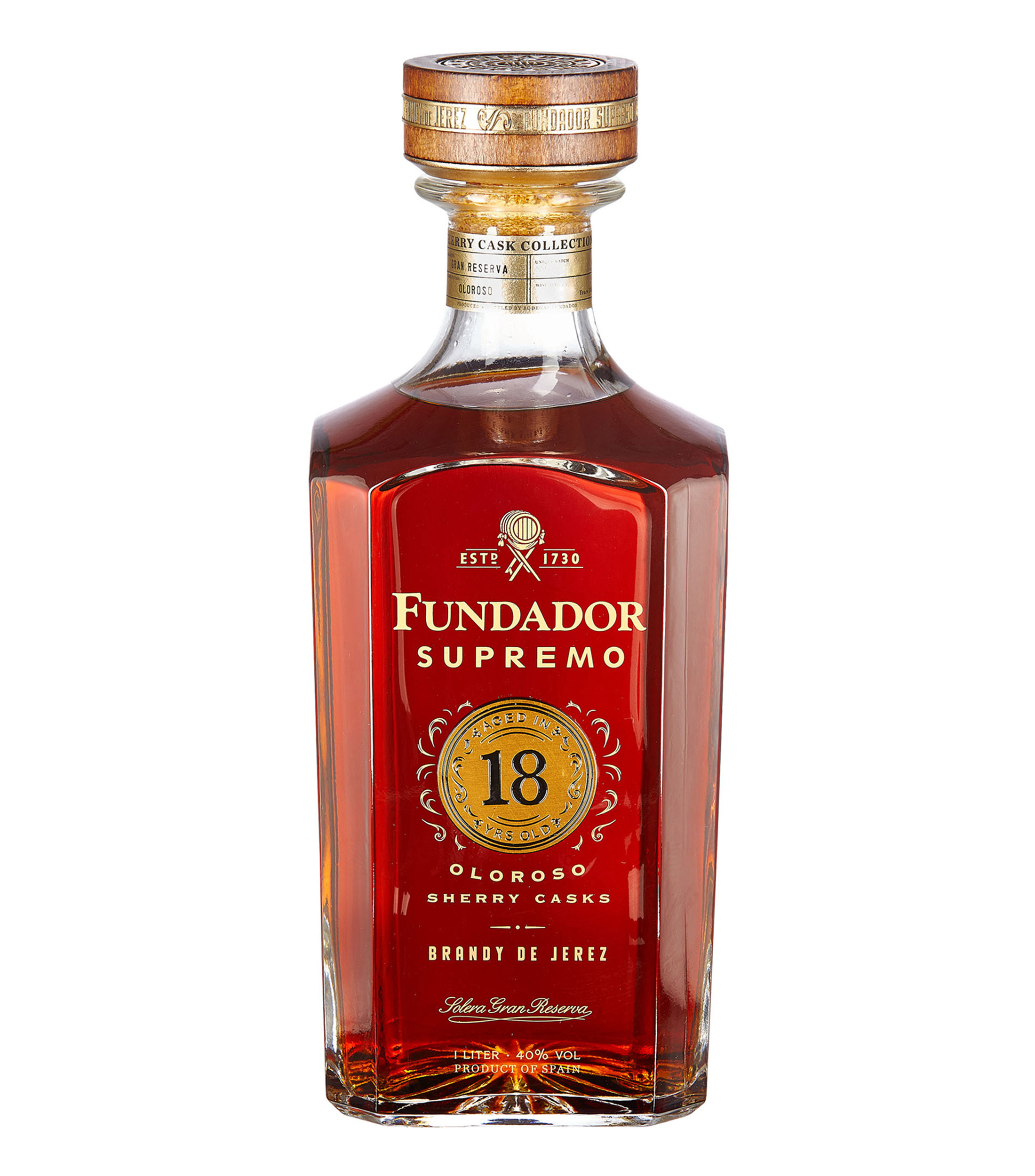 Fundador Supremo Brandy Fundador Supremo 18, 1000 ml El Palacio de Hierro