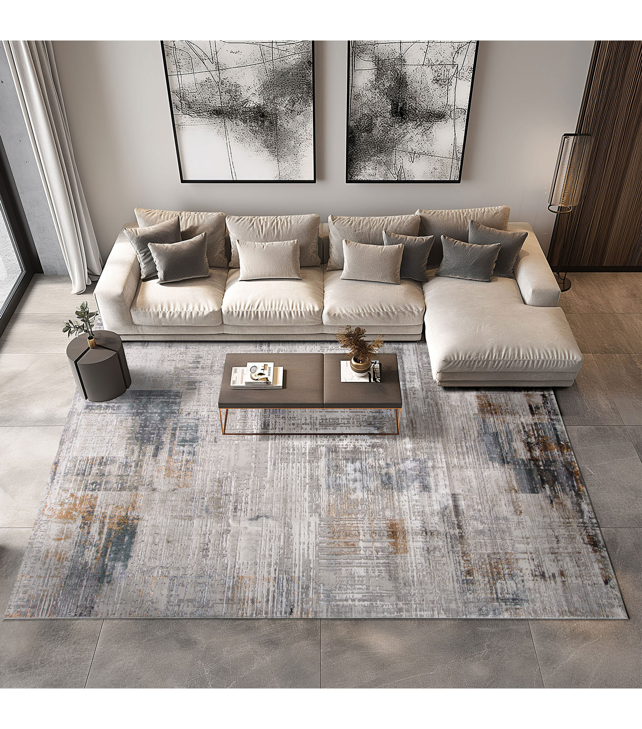 Tapete decorativo Emra en poliéster 180 x 120 cm