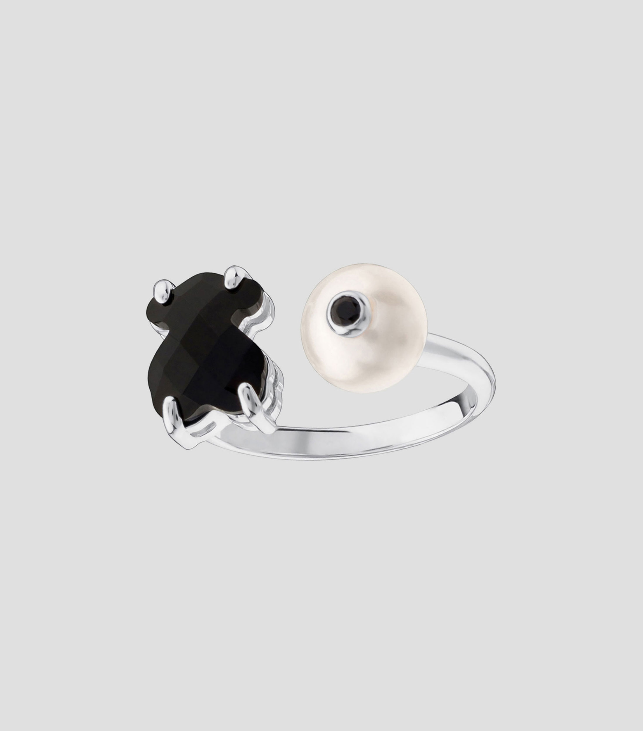 Anillo abierto en plata .925 Erma con oso Mujer Talla: 6.5
