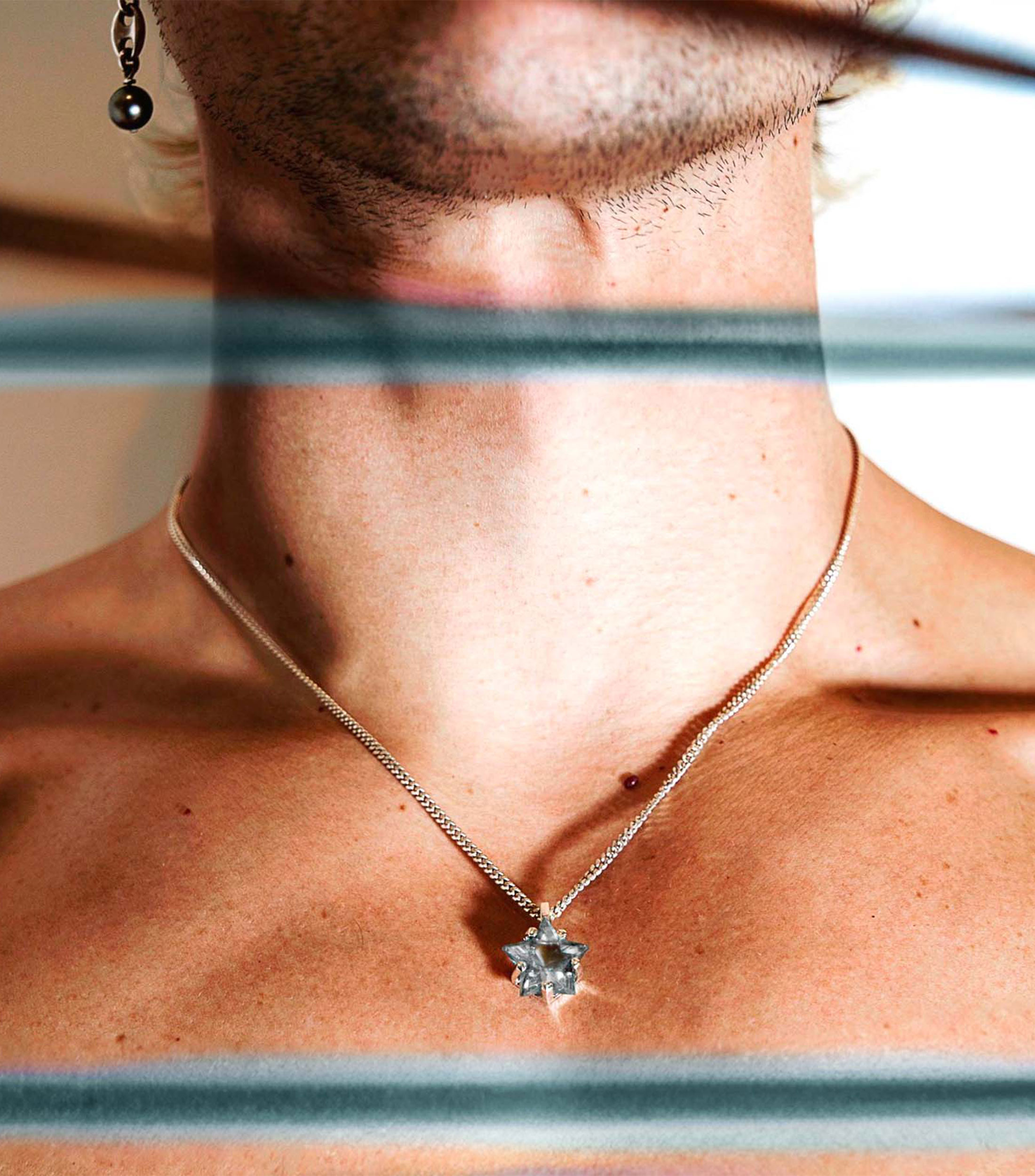 Dije en plata esterlina y aguamarina Unisex