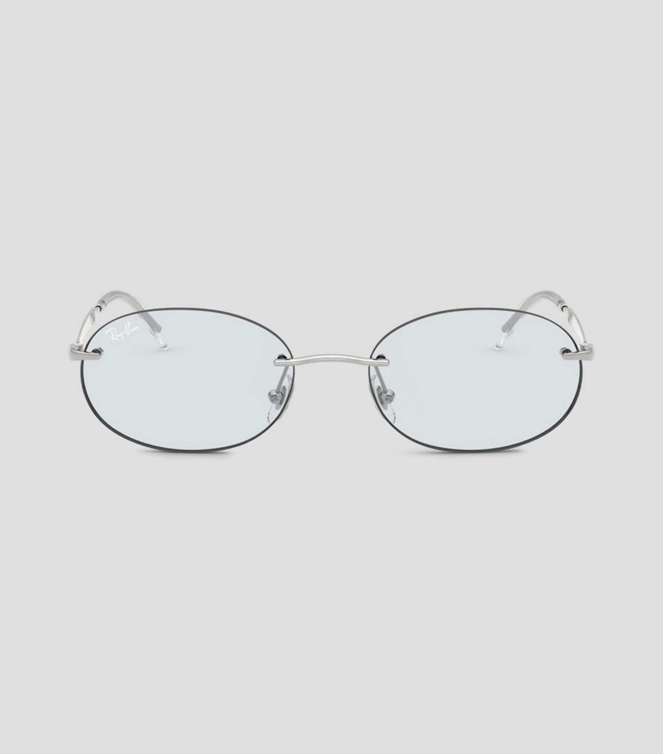 Lentes de sol ovalados plateado Unisex