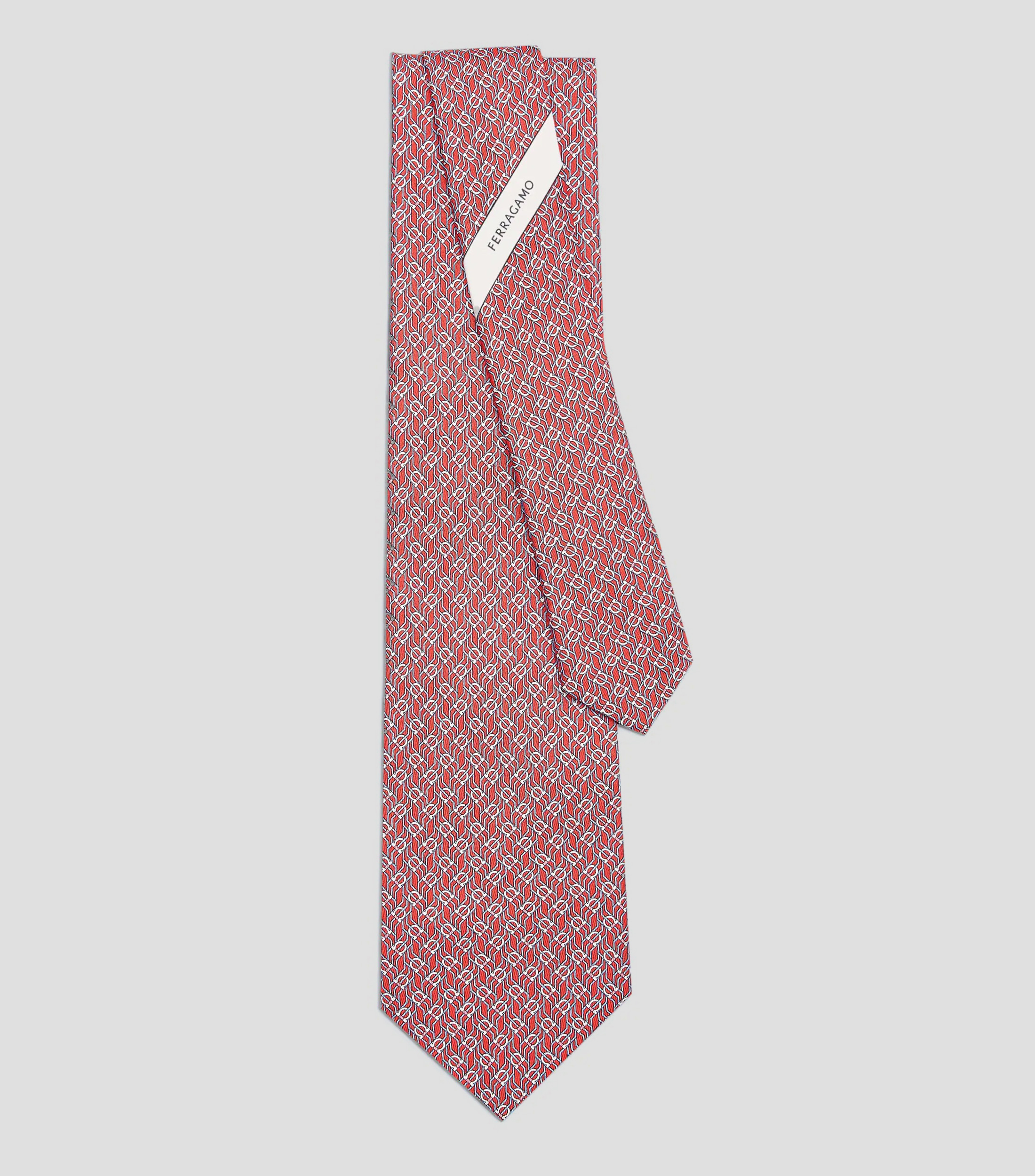 Corbata de seda estampado Tetris