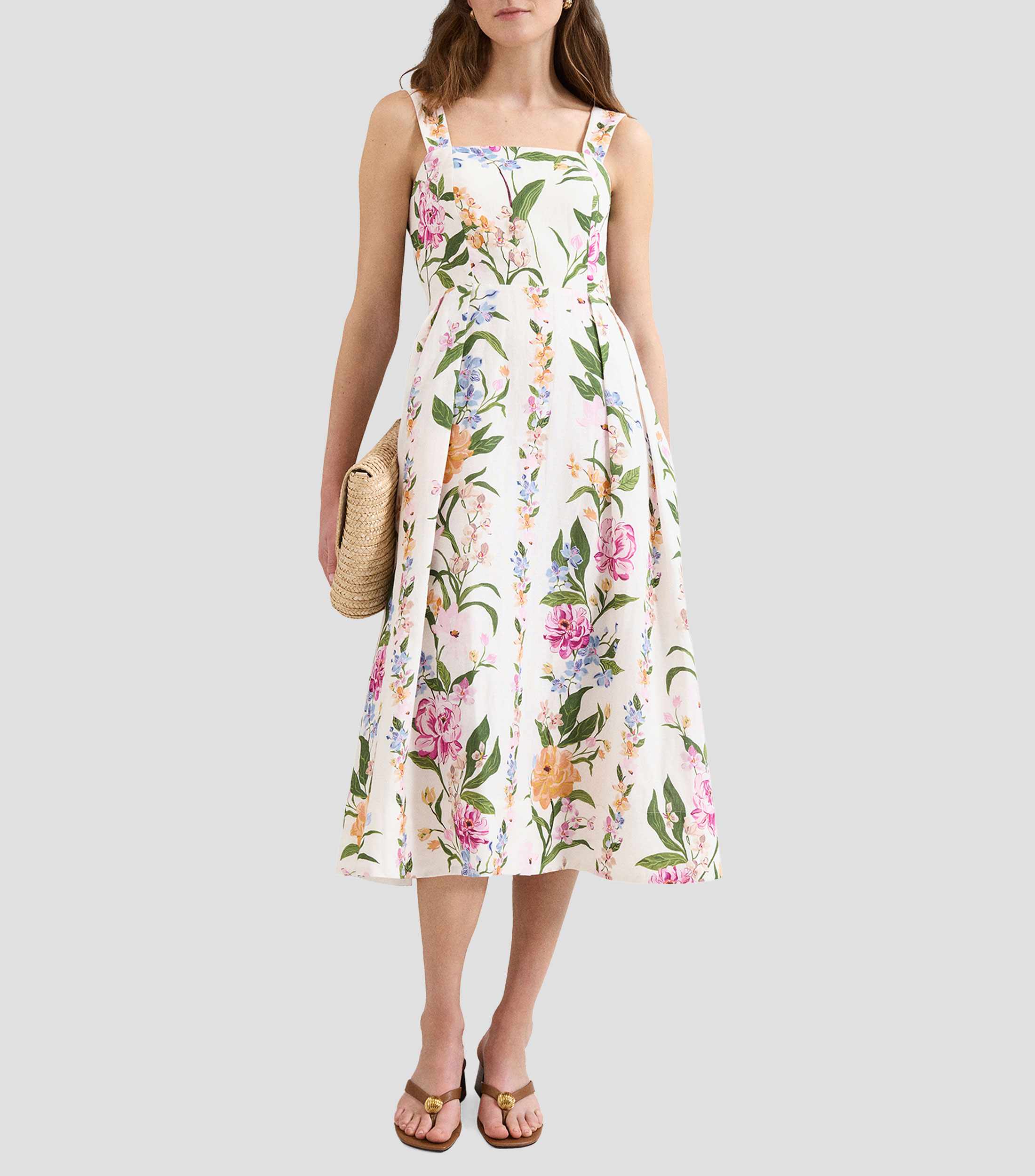 Vestido midi estampado Mujer