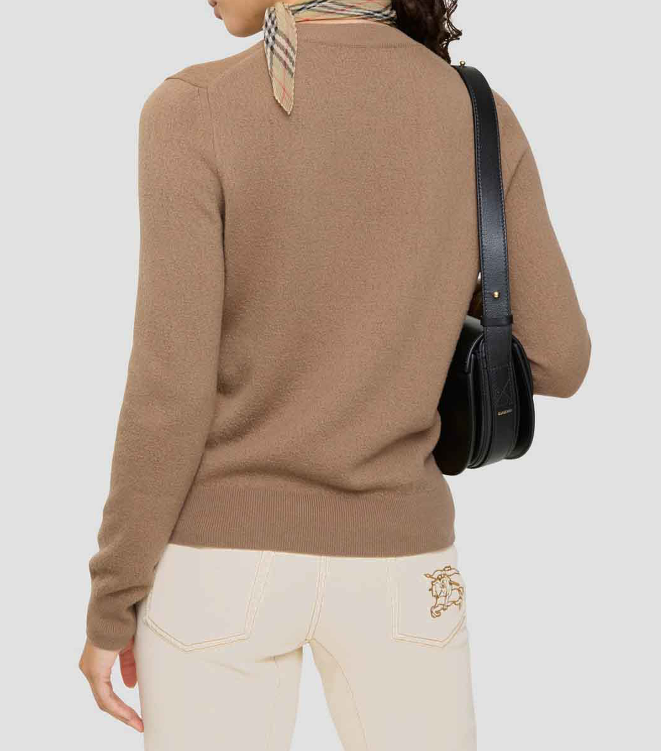 Suéter cuello redondo liso Mujer