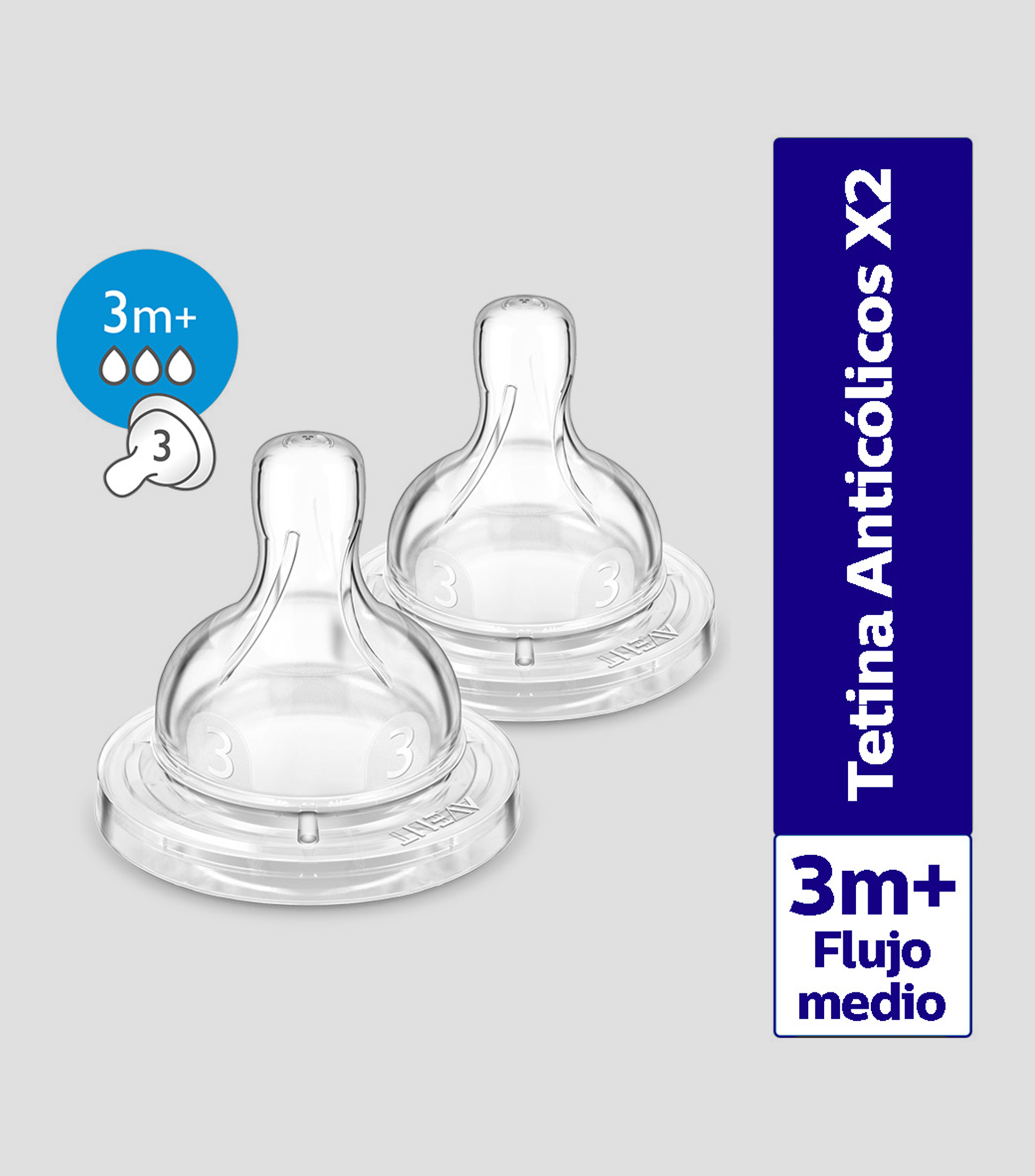 Set de 2 Tetinas anticólicos Flujo medio
