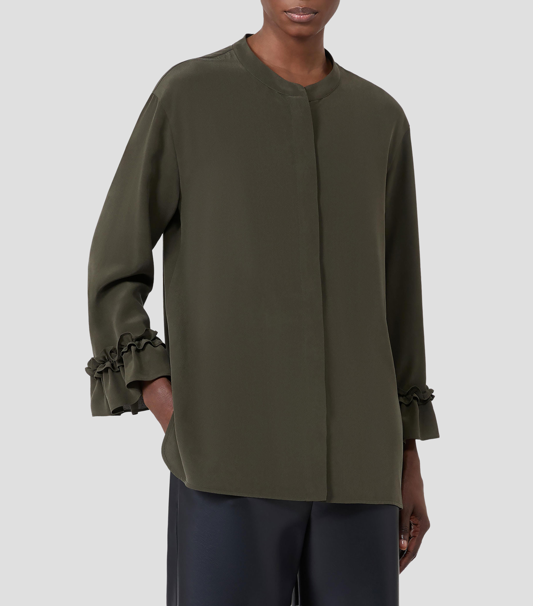 Camisa lisa manga larga Mujer