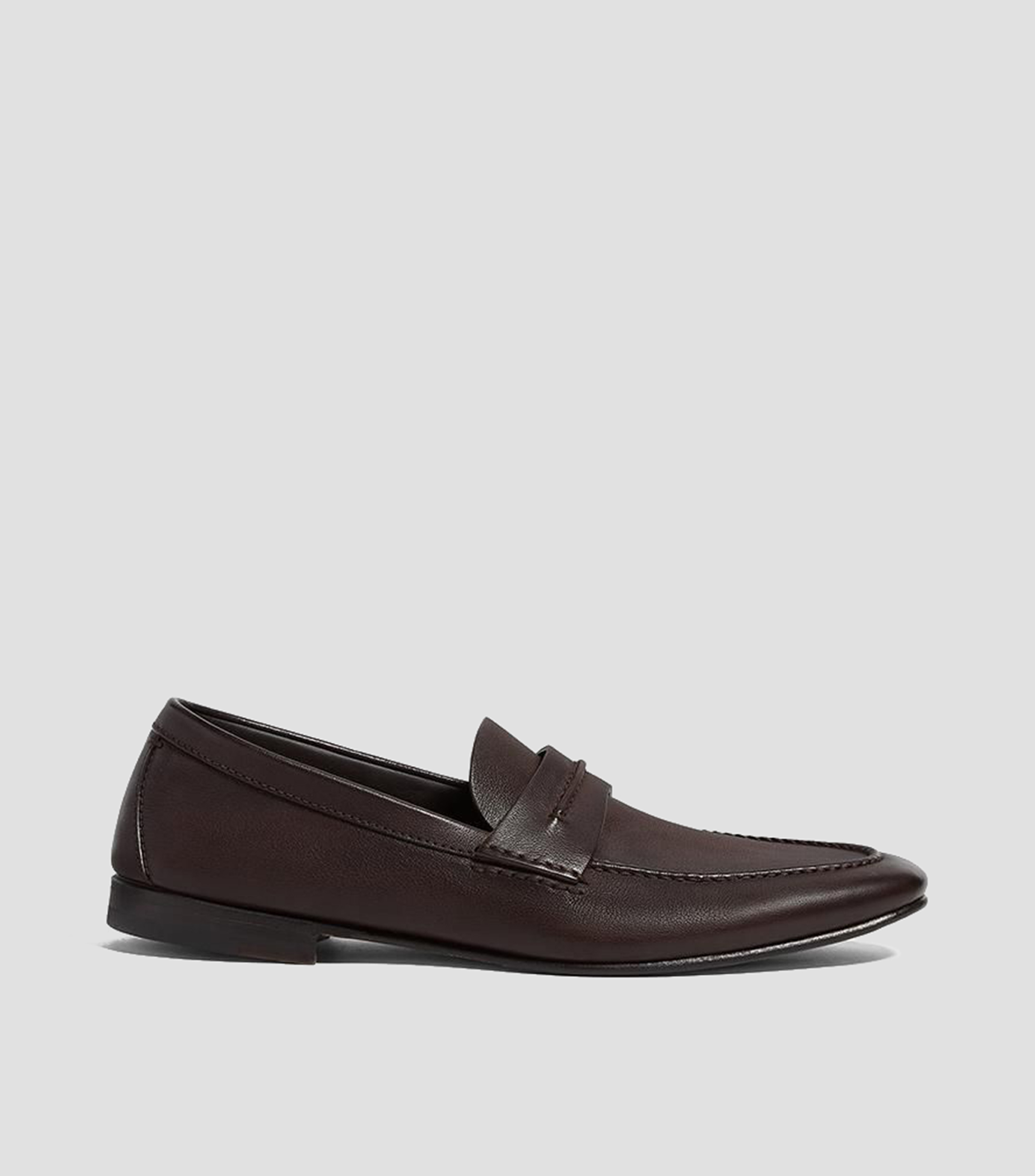 Mocasines en Cuero de Grano Natural con banda Hombre