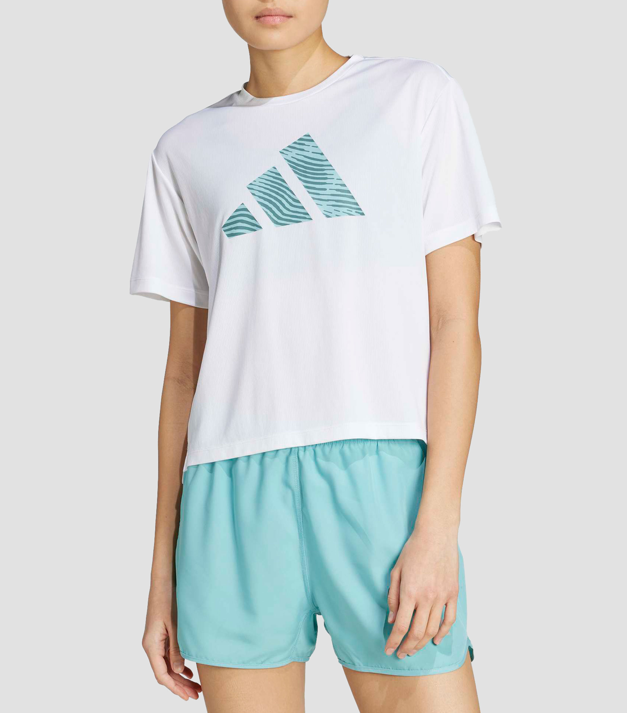 Playera para correr de cuello redondo y manga corta con Climacool Mujer