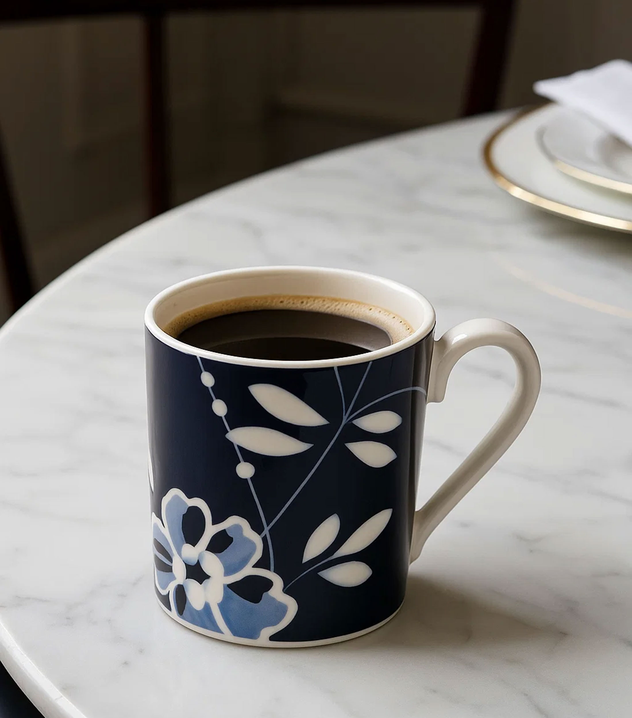 Taza Vieux Luxembou Brindille con Hojas y Flores