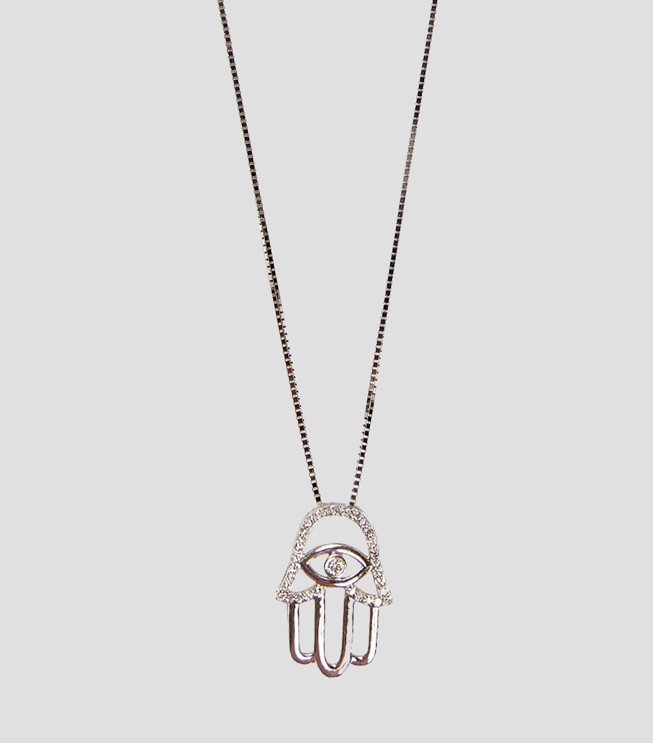 Set de Cadena y Dije en oro blanco de 14 Kts con diamantes de 0.15 Ct Mujer