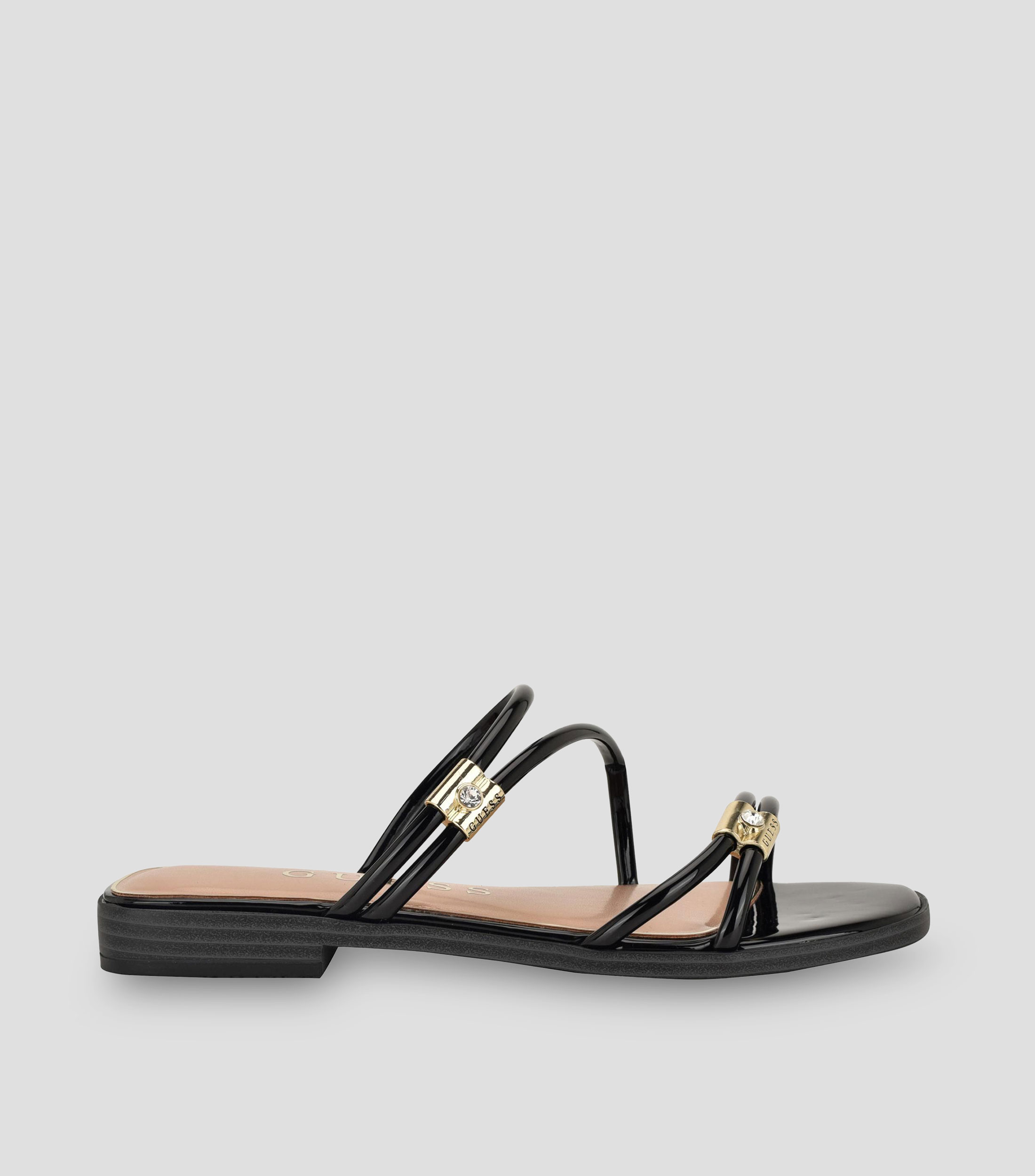 Sandalias con tacón bajo media luna Mujer