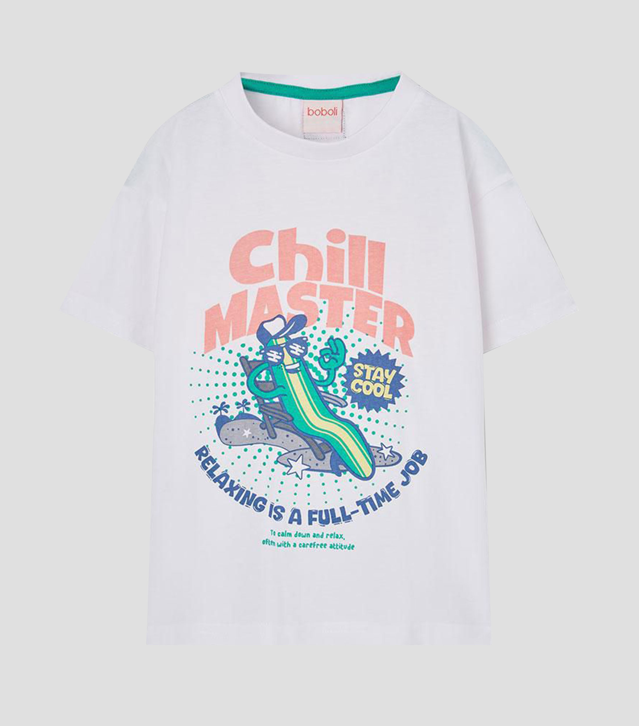 Playera cuello redondo manga corta estampada Niño