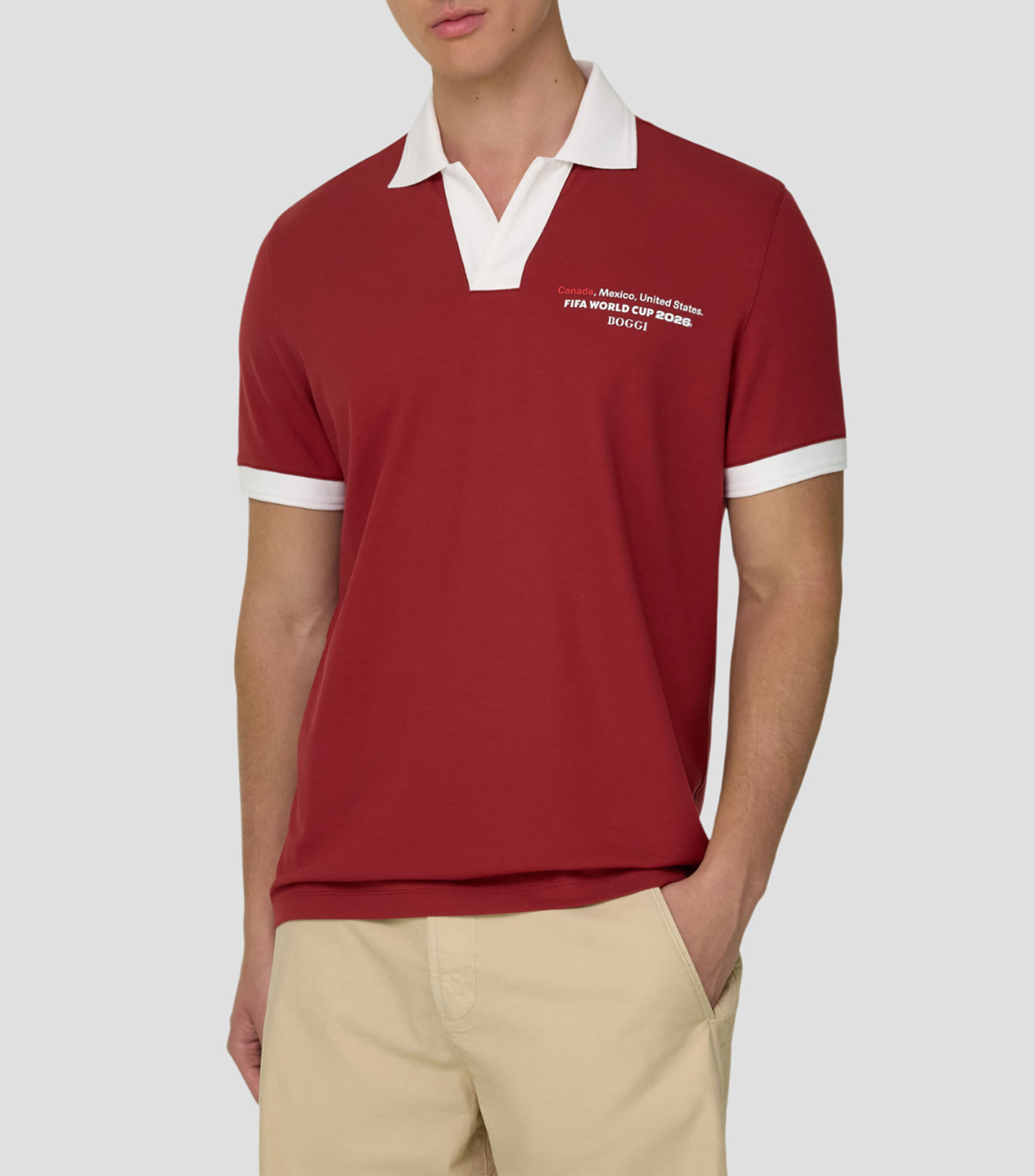 Playera tipo polo manga corta estampada Hombre