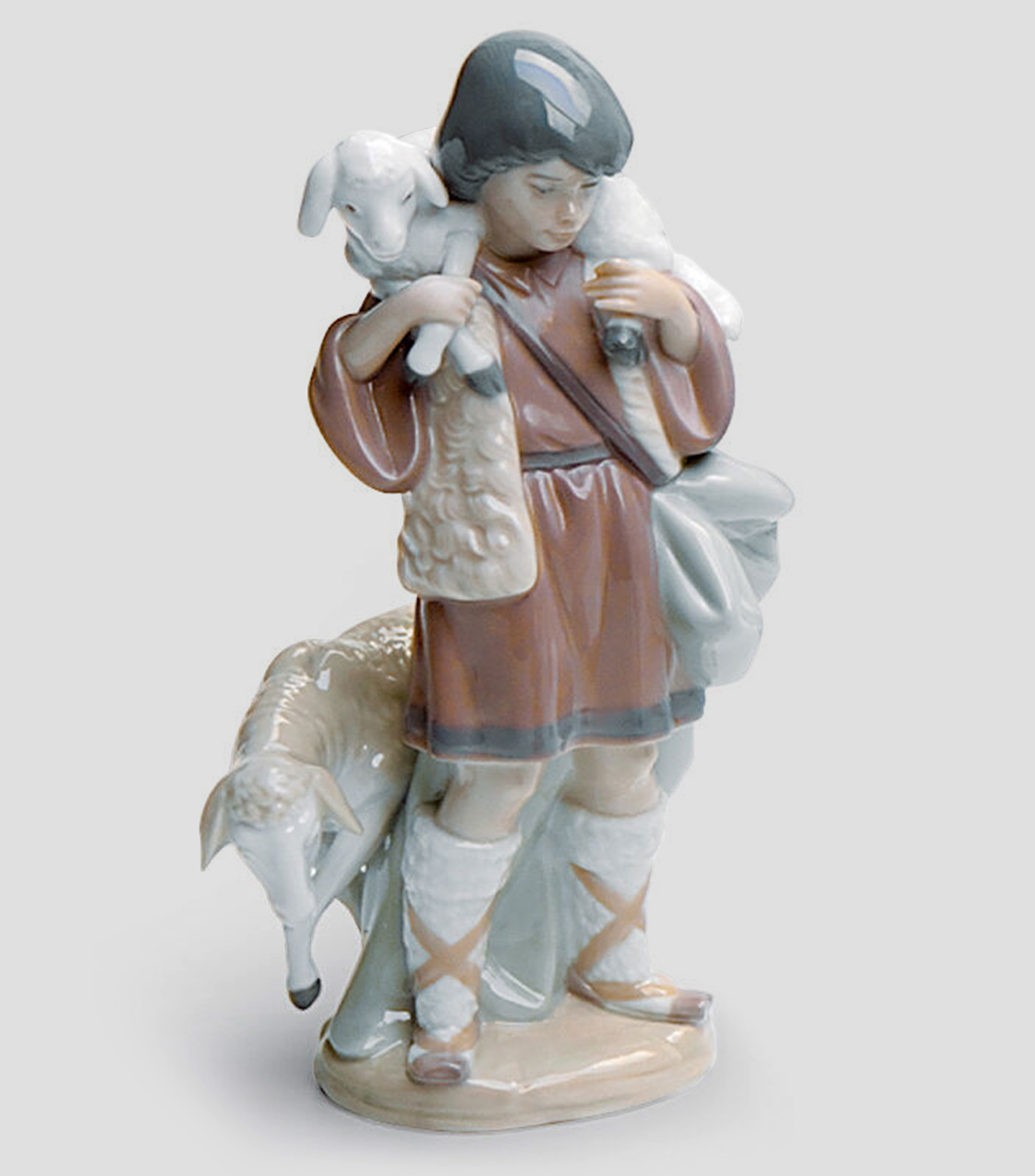 Figura Decorativa Pastor Joven en porcelana