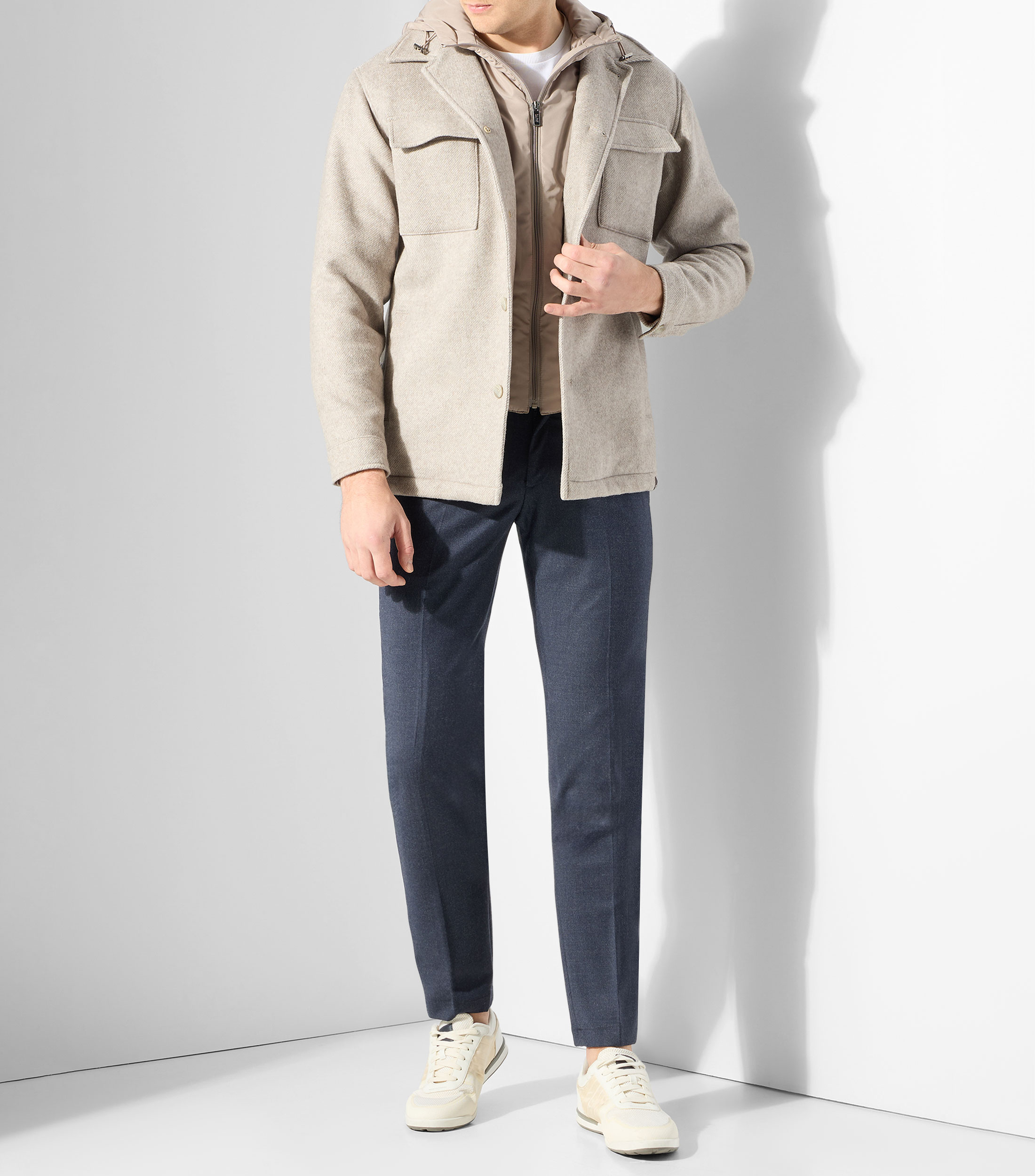 Sobrecamisa lisa manga larga Hombre