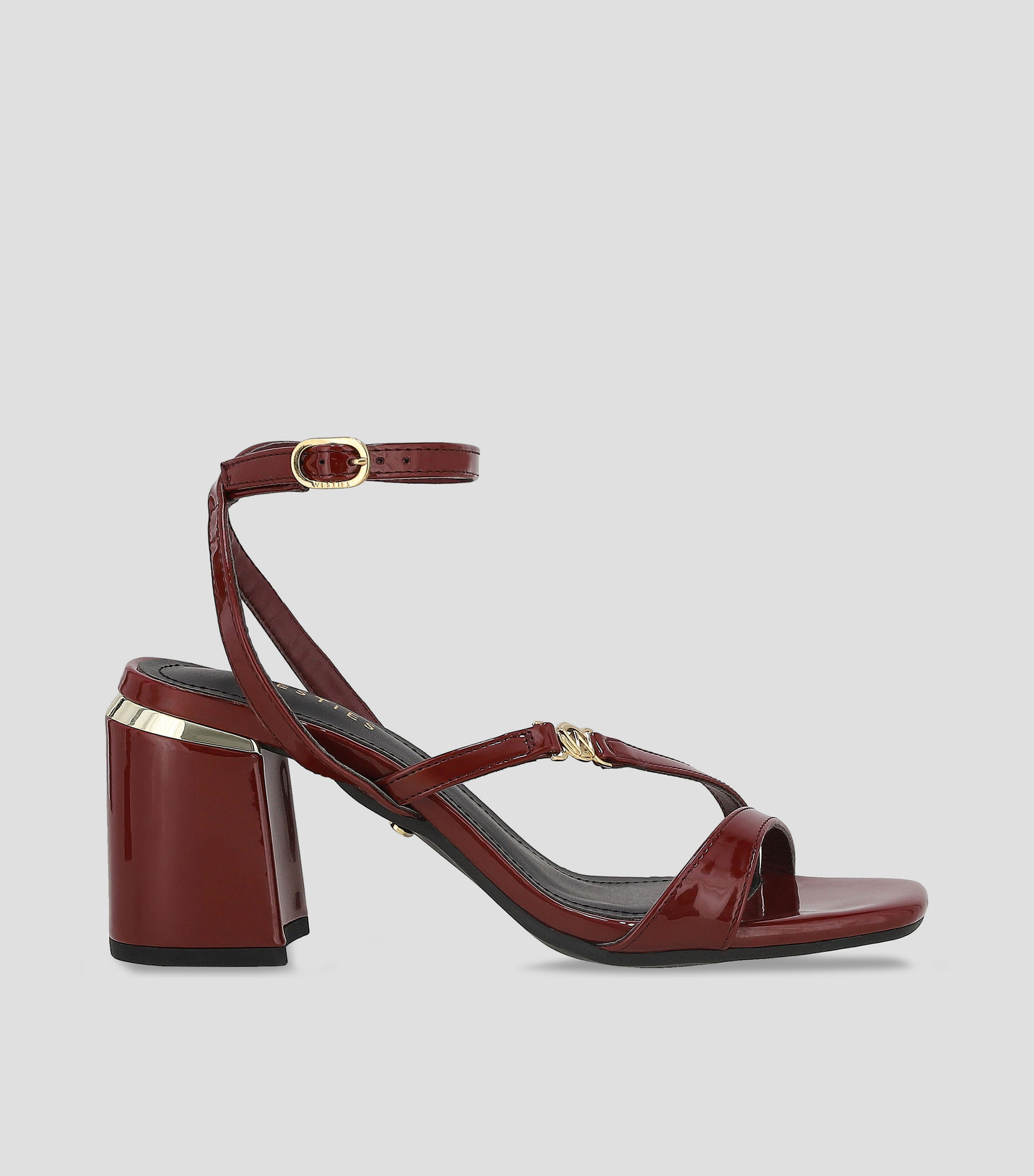 Sandalias de tacon alto cuadrado lisas Mujer
