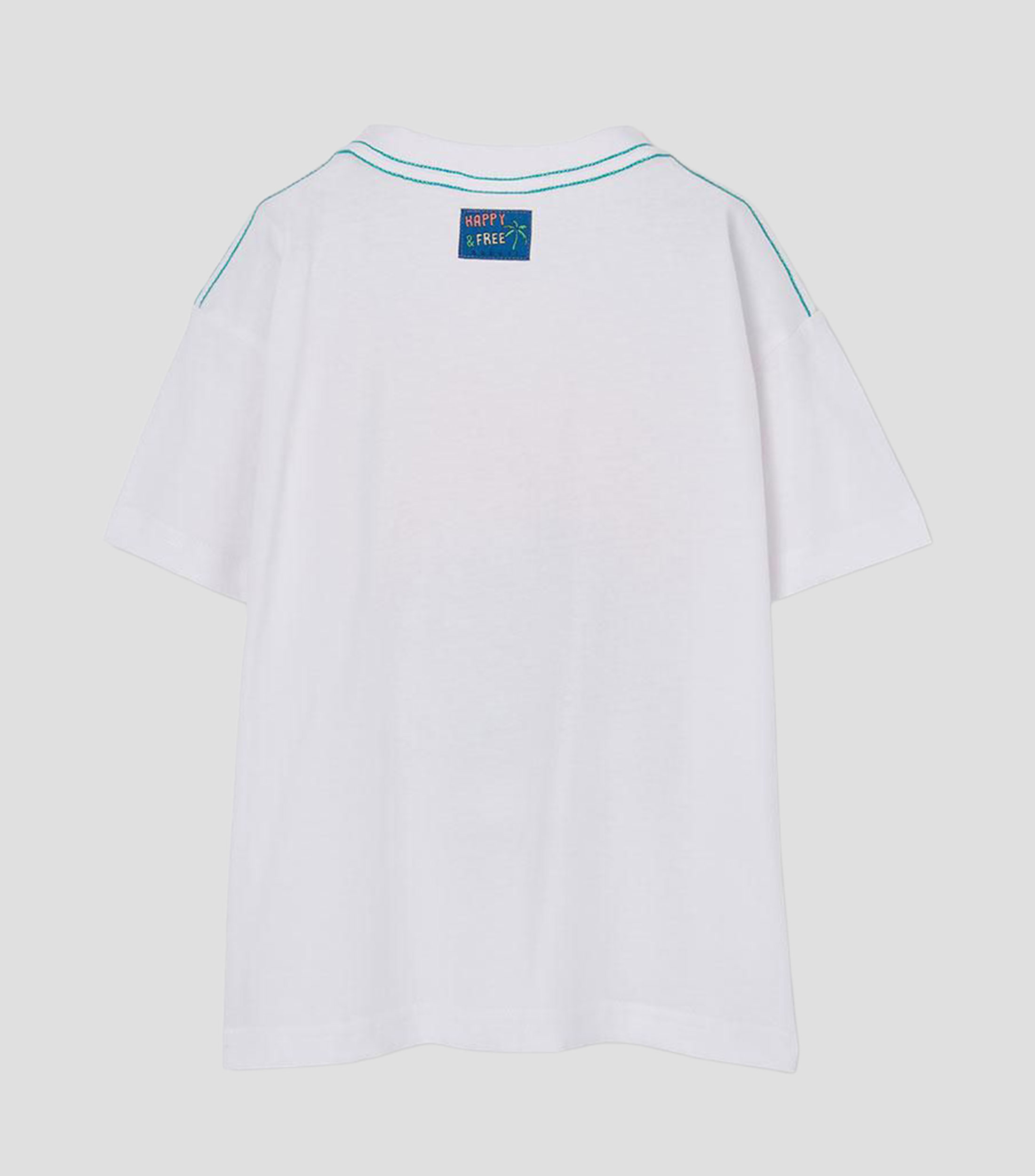 Playera cuello redondo manga corta estampada Niño
