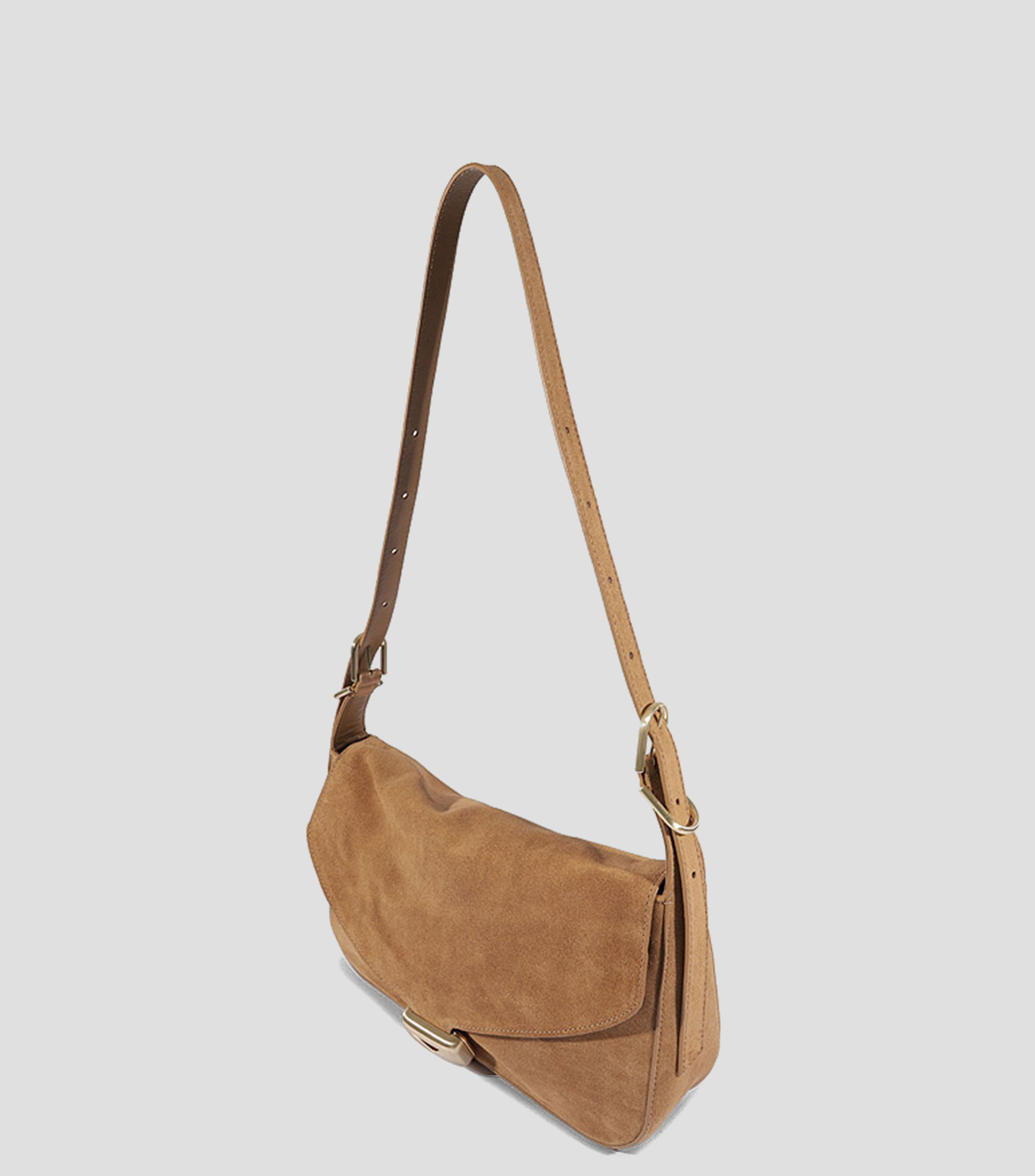 Bolsa shoulder café en piel Mujer