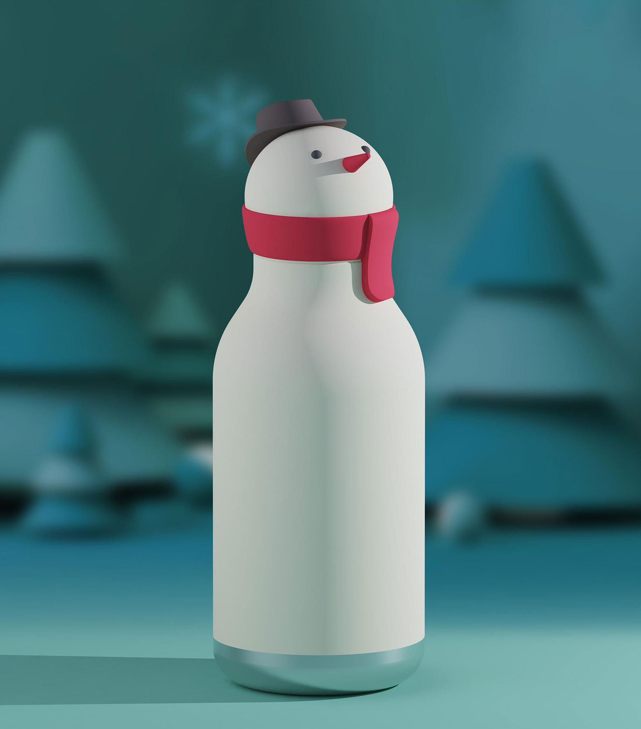 Botella Muñeco de nieve en acero inoxidable, 460 ml