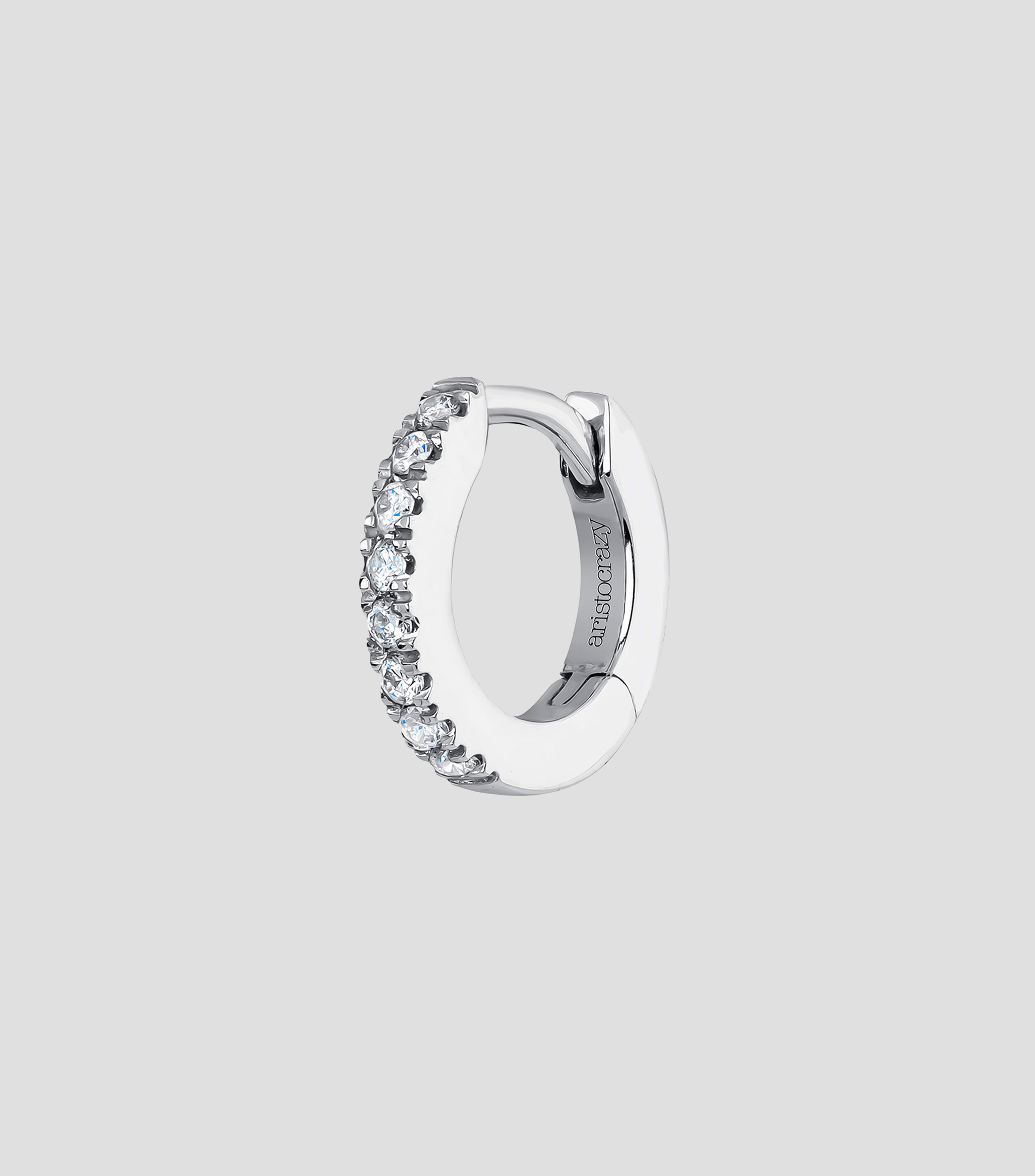 Arete en oro blanco Mujer