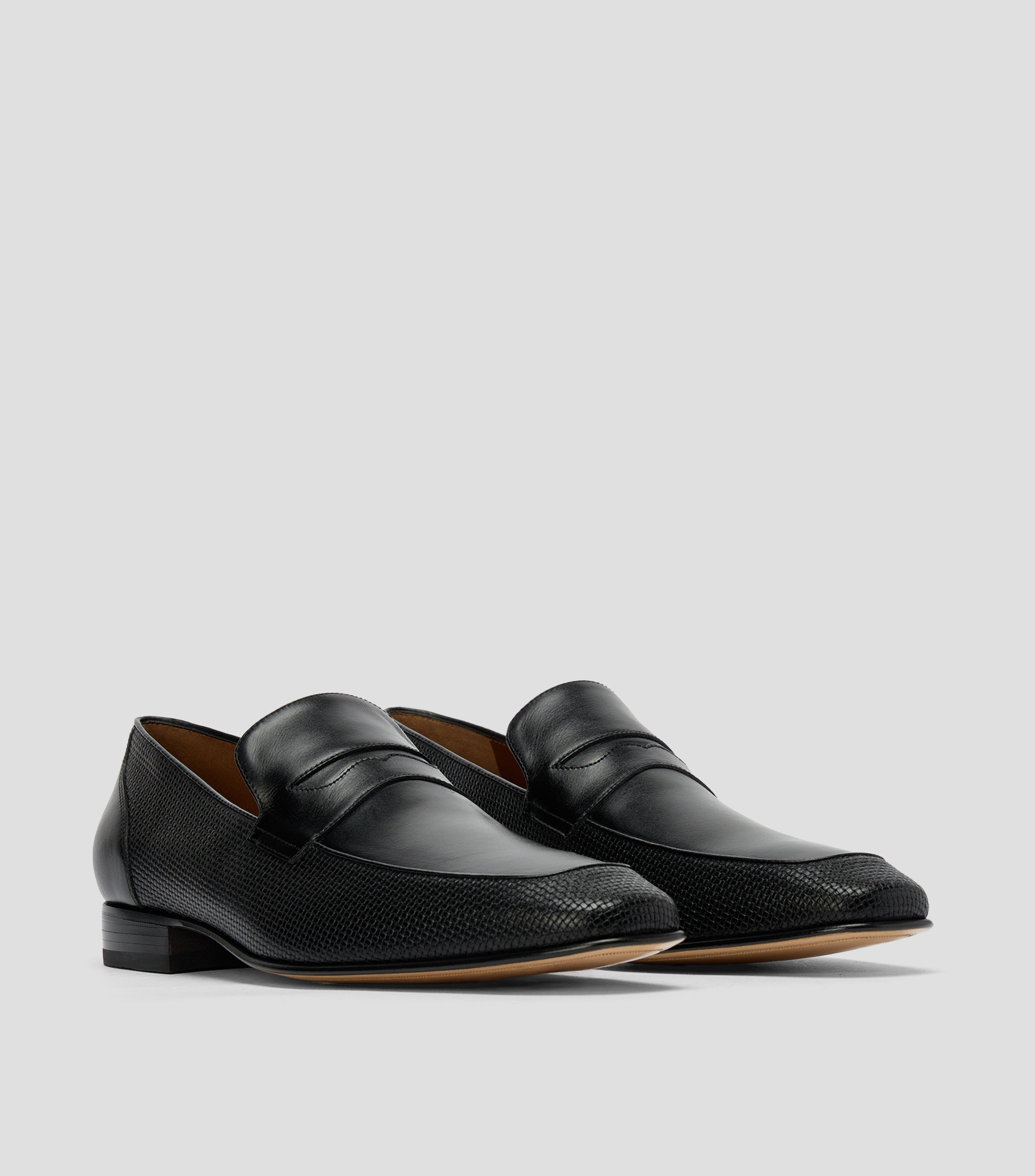 Mocasines en piel granulados Hombre