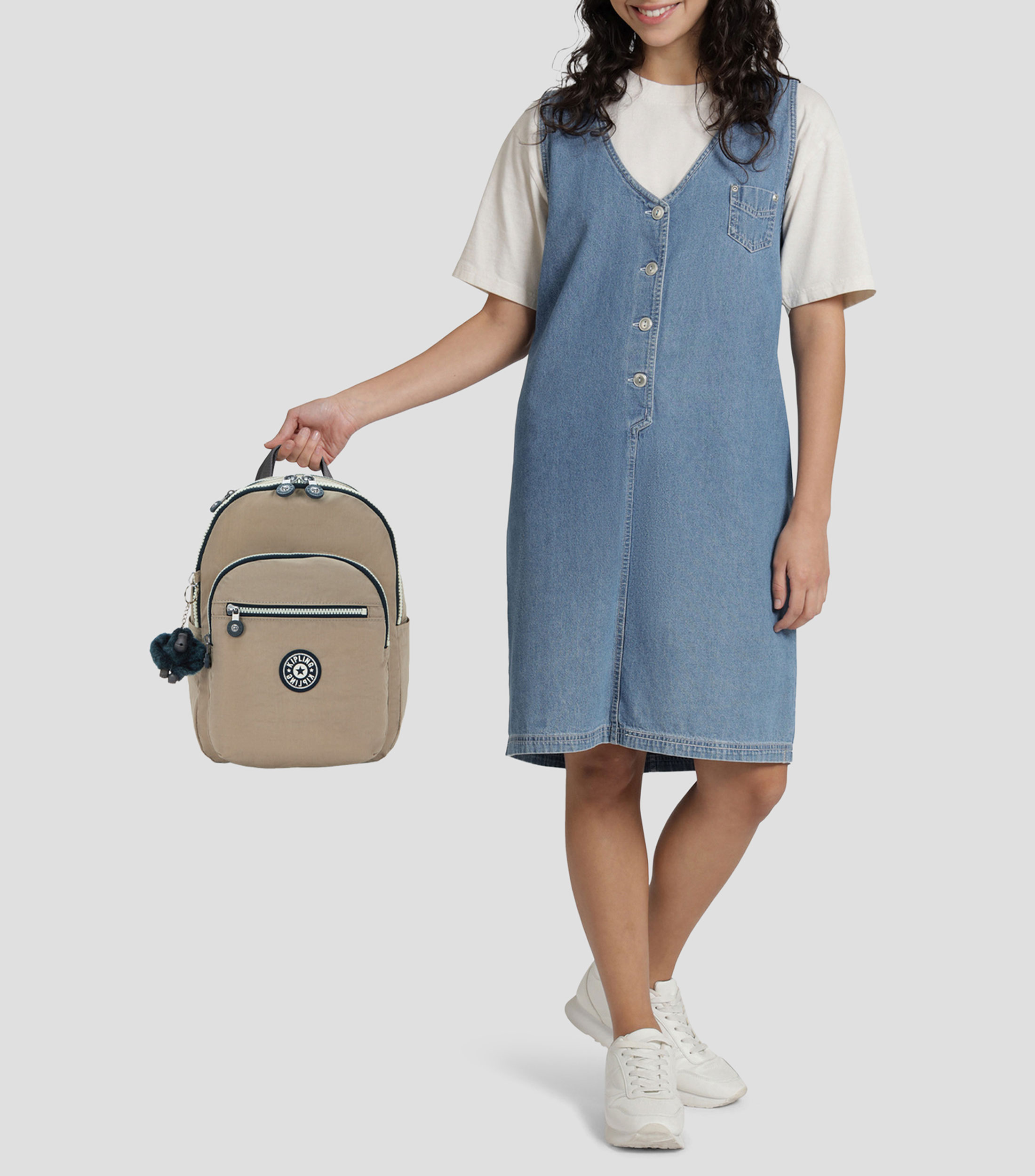 Mochila escolar lisa con logotipo Unisex