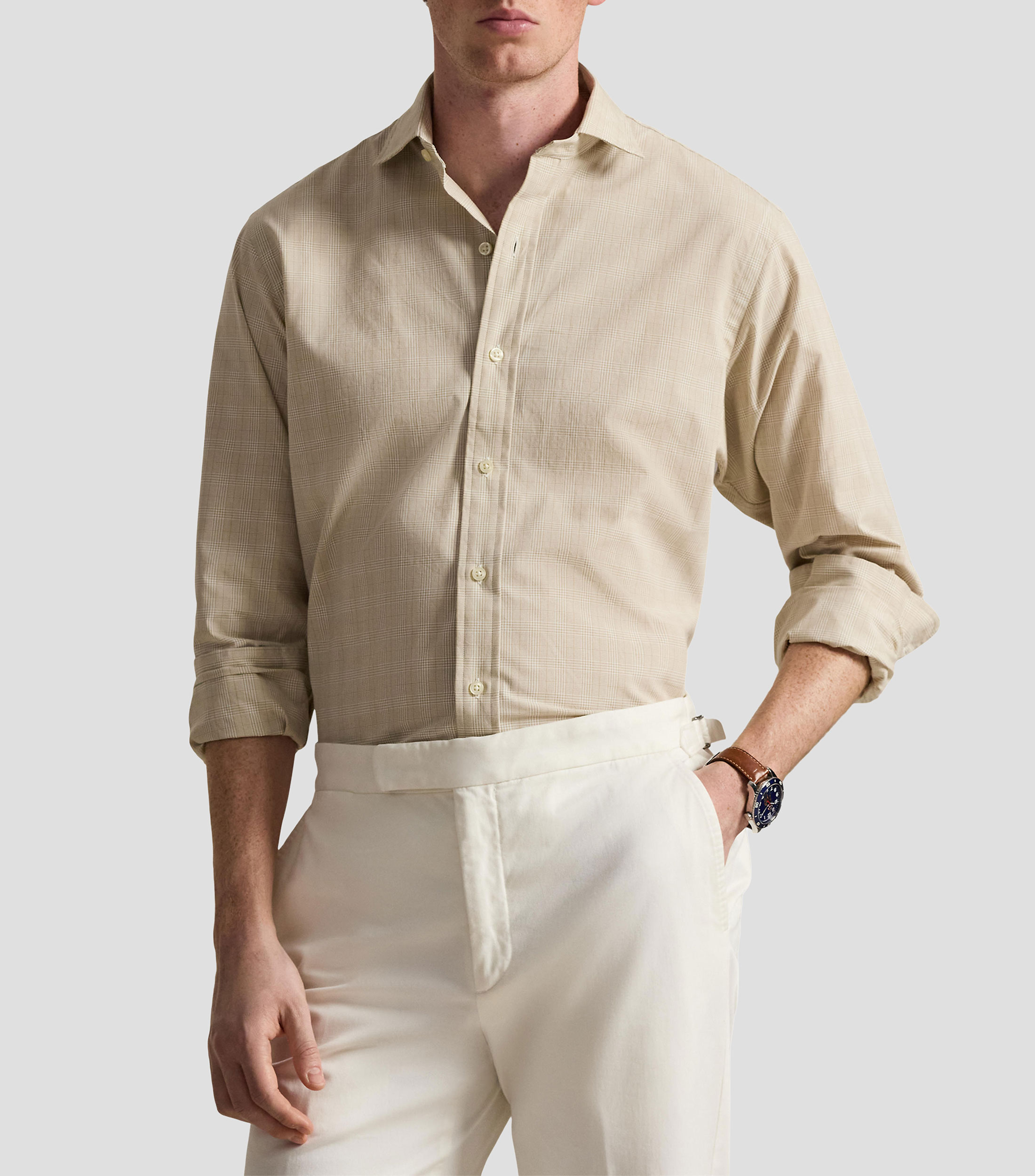 Camisa a cuadros manga larga Hombre