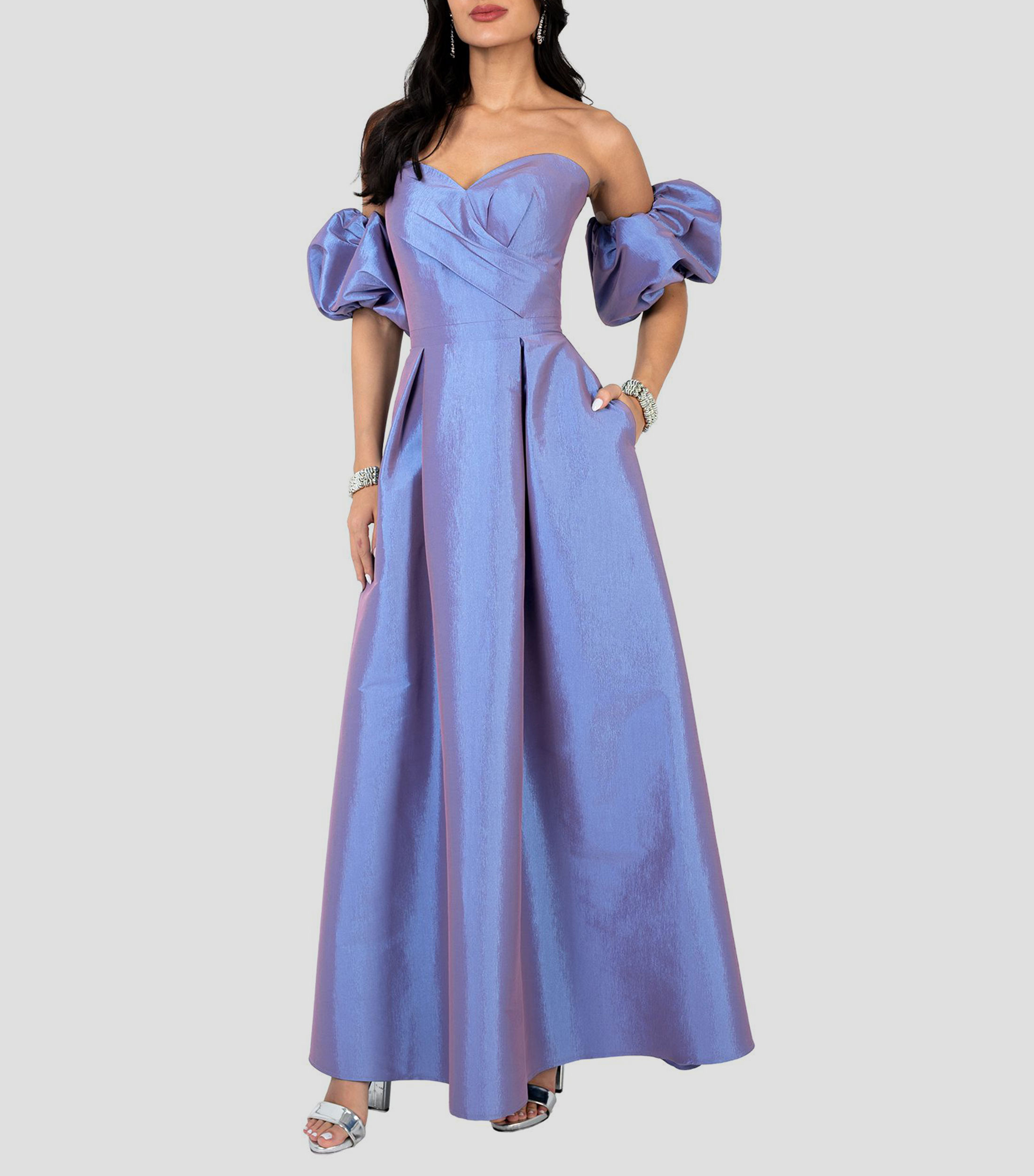 Vestido de fiesta largo liso Mujer