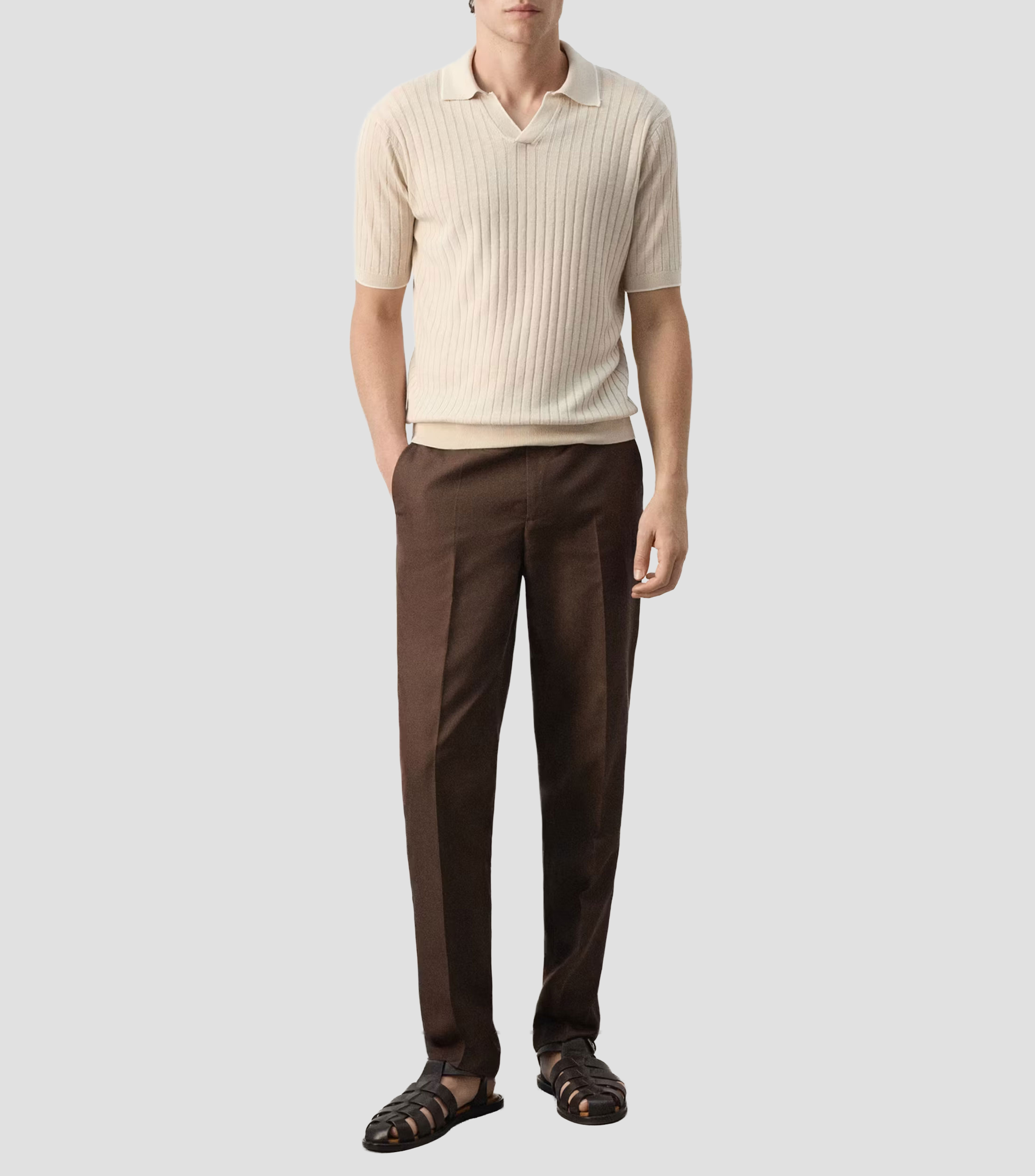 Playera Tipo Polo Manga Corta Sólido Hombre