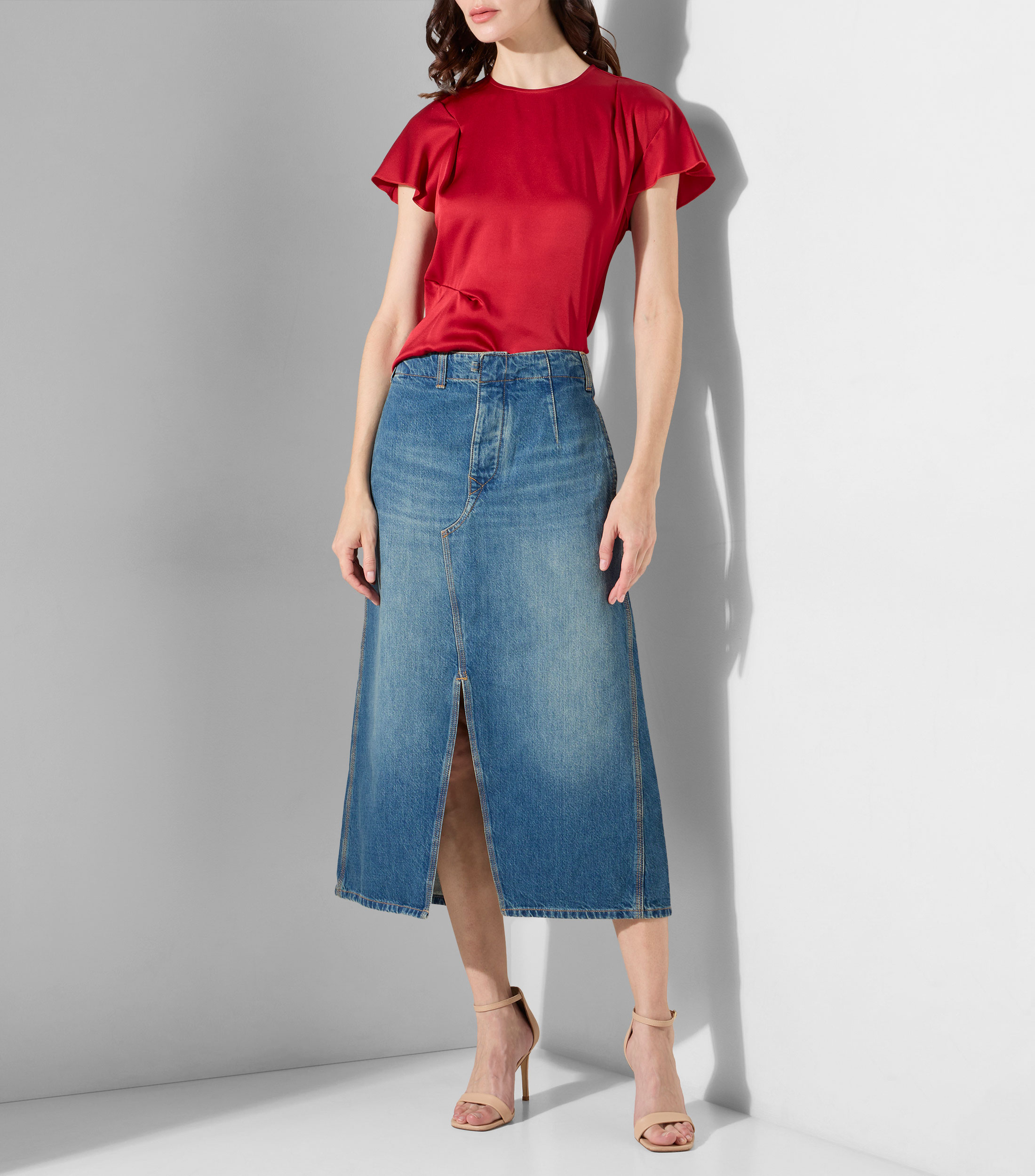 Blusa lisa manga corta Mujer