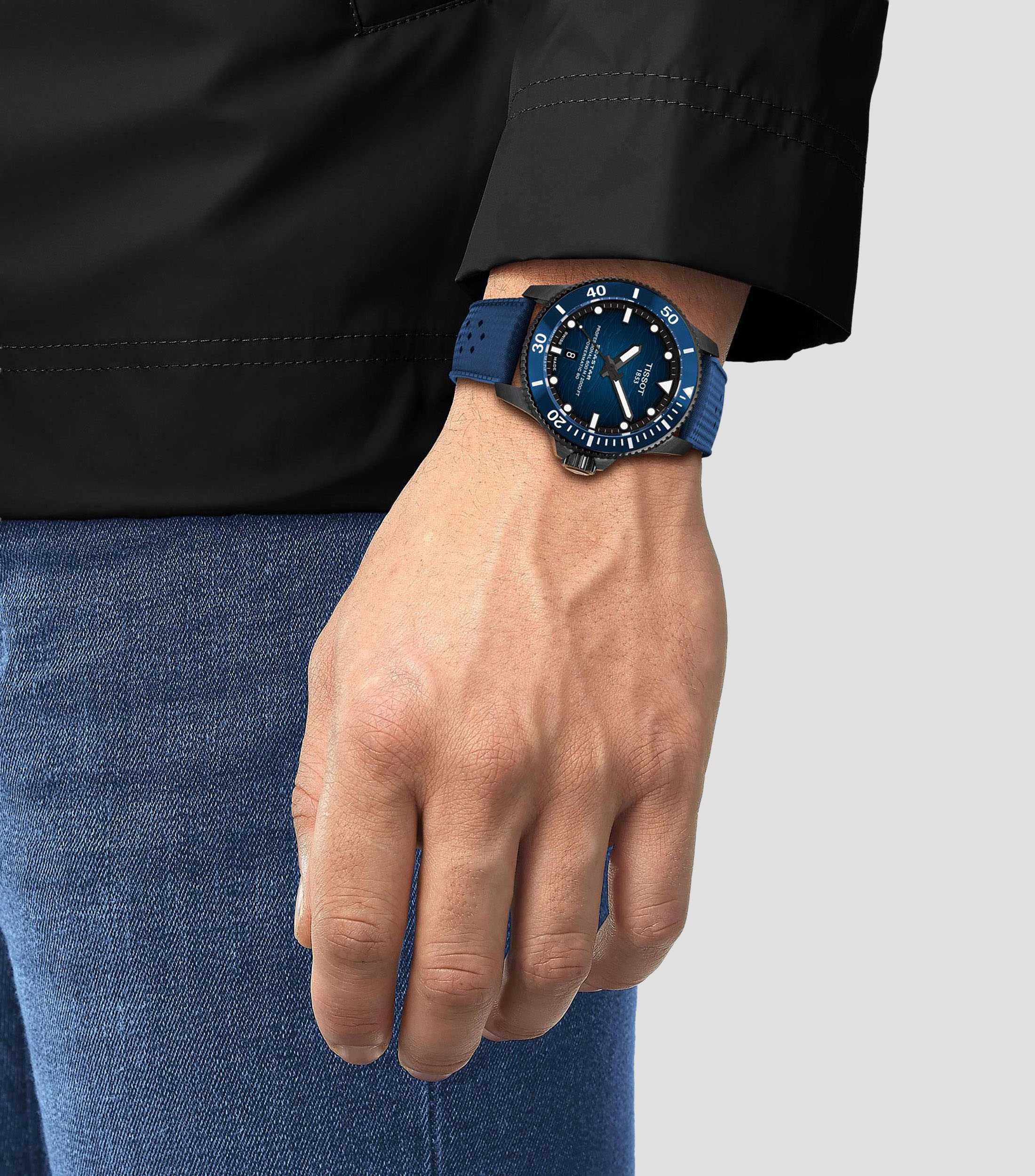 Reloj para hombre Seastar Deportivo Negro, Azul