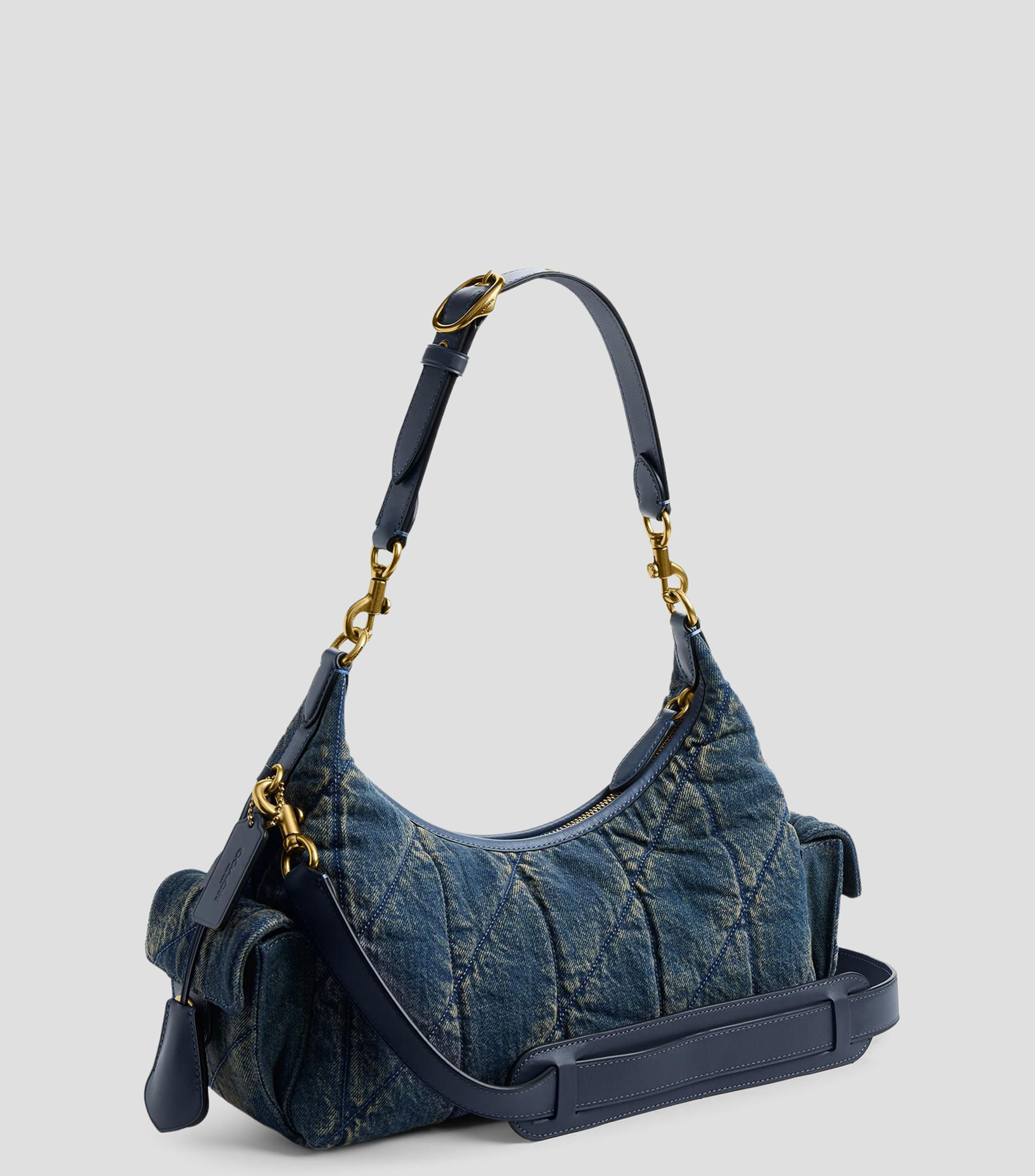 Bolsa shoulder azul Juliet 30 deslavada Mujer
