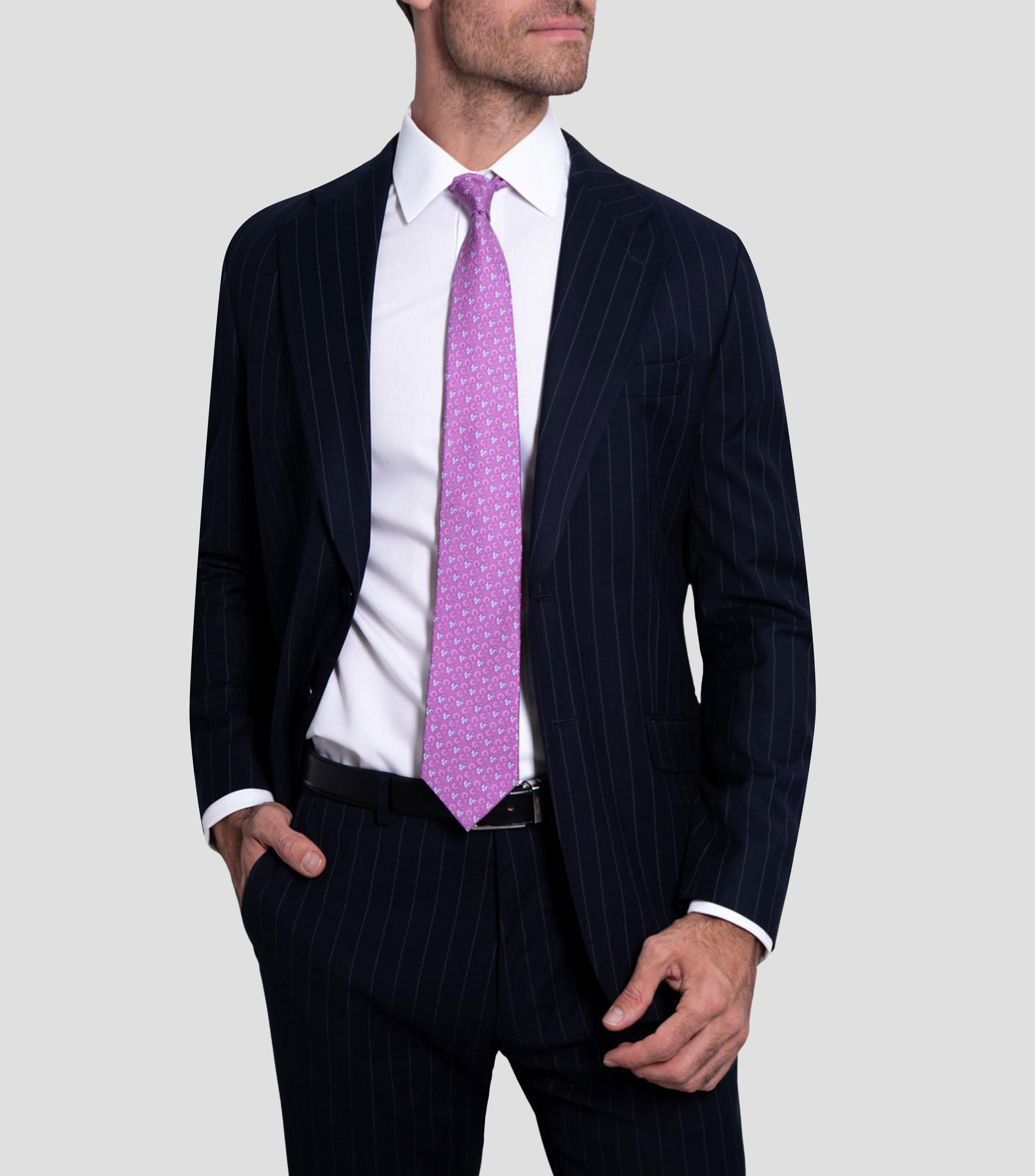 Corbata ancha de seda estampada