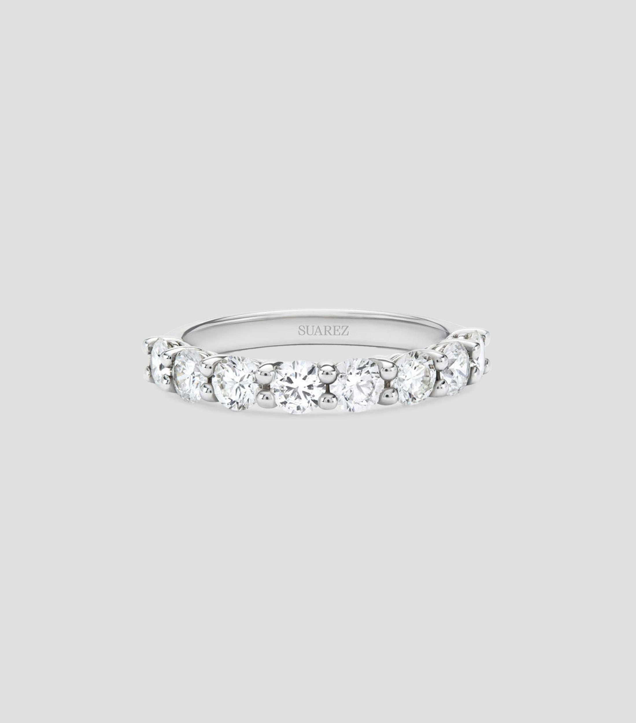 Anillo Solitario en Oro blanco 18 Kts Mujer Talla 7