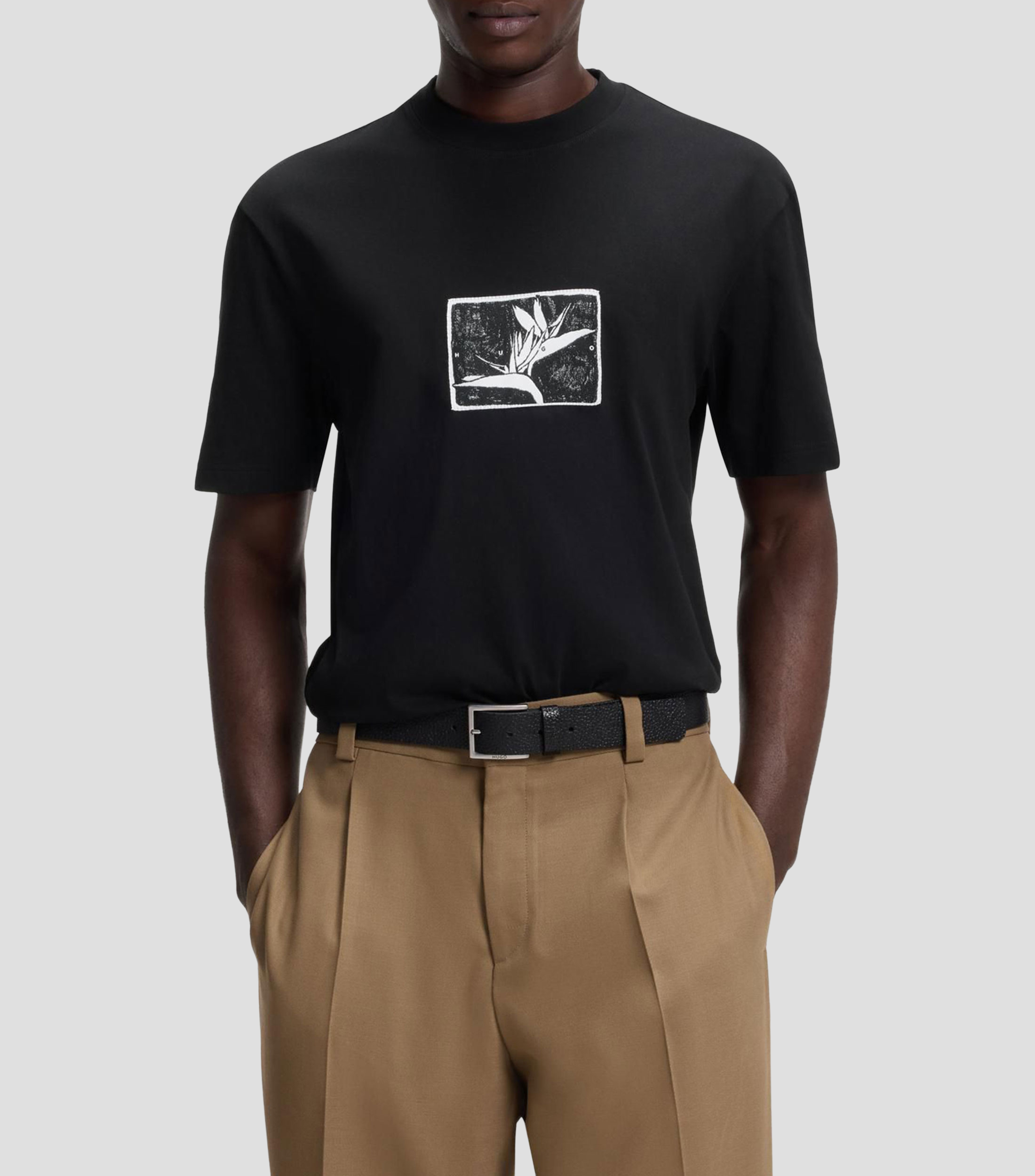 Playera relaxed en algodón con ilustración y logo Hombre