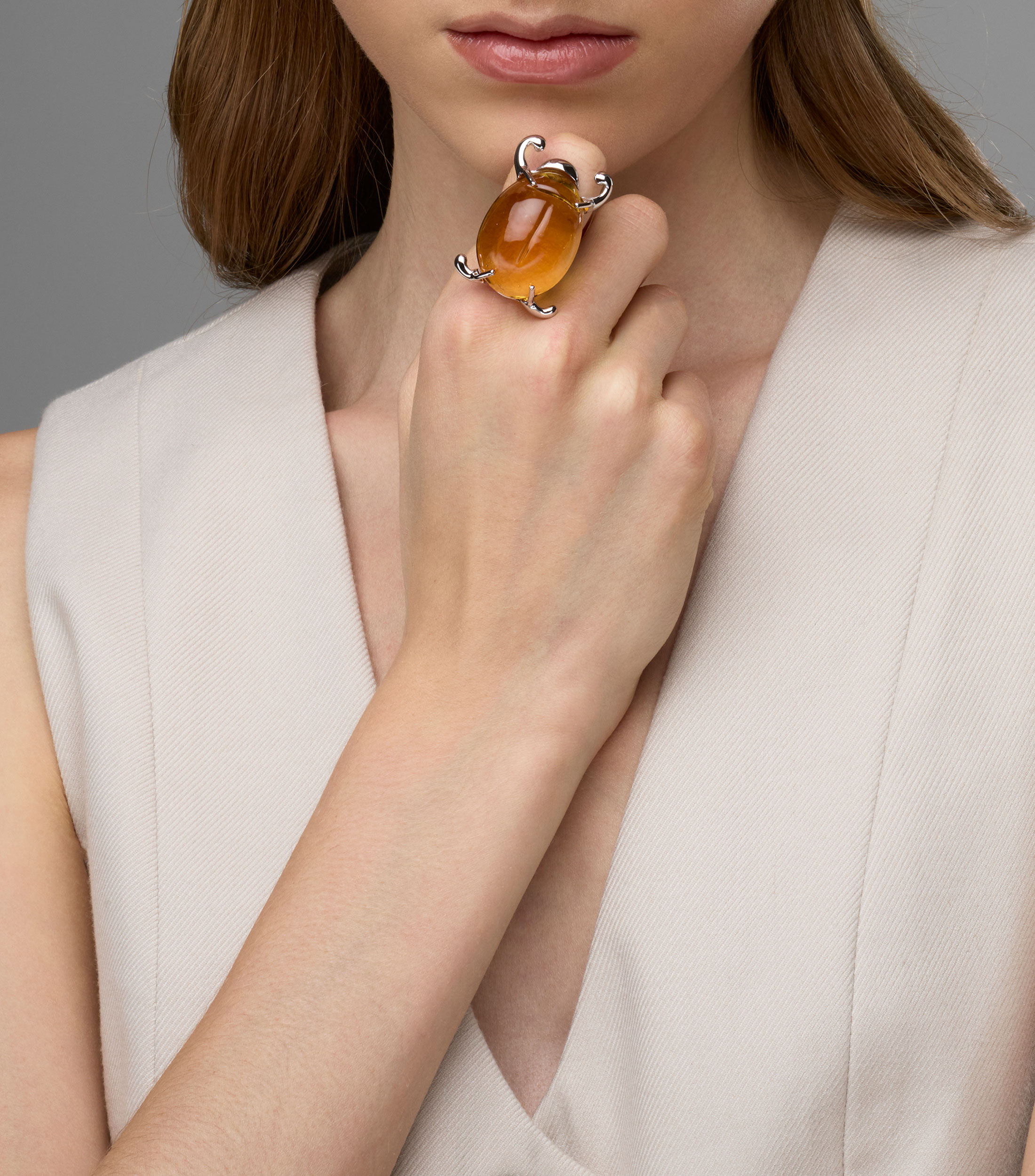 Anillo con ámbar Mujer