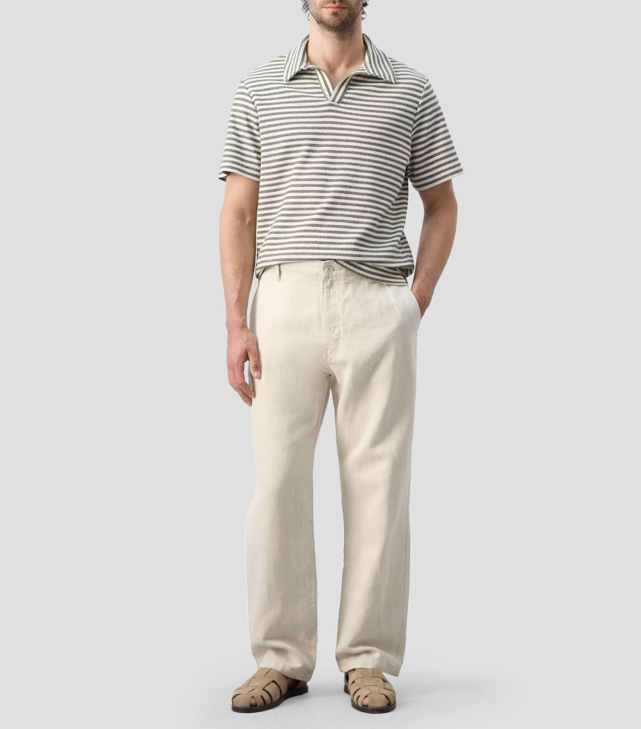 Playera tipo polo manga corta rayas Hombre
