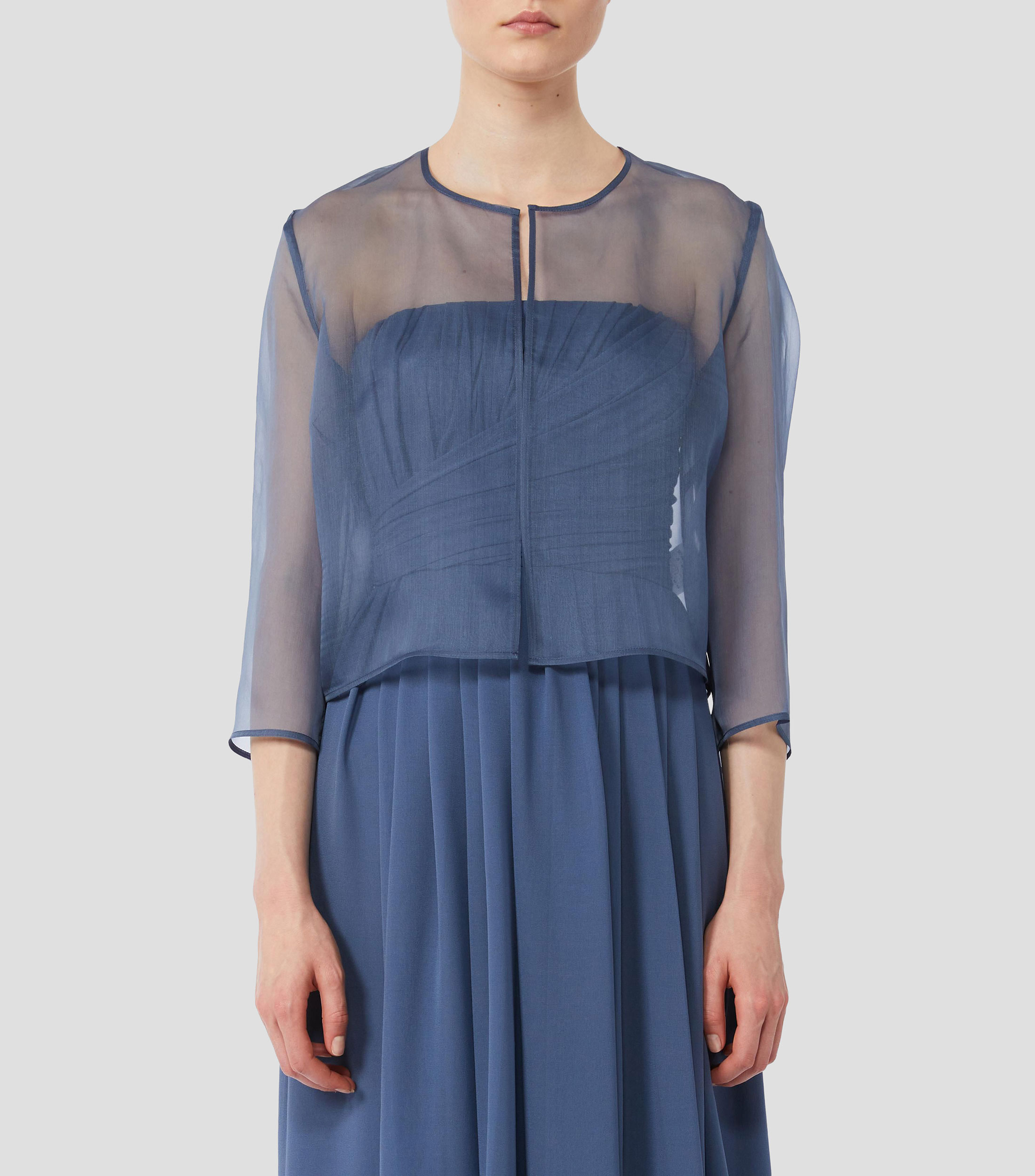 Blusa lisa con manga 7/8 Mujer