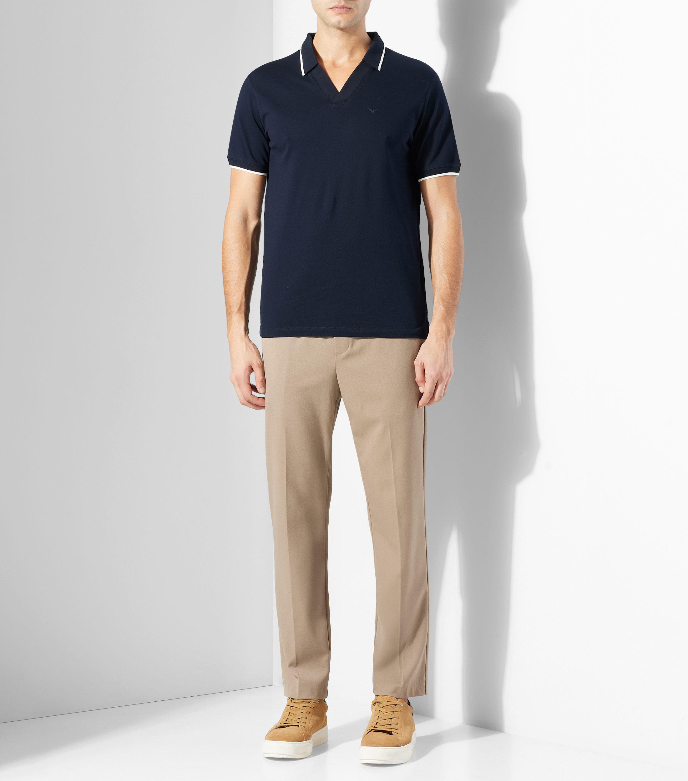 Playera tipo polo manga corta lisa Hombre