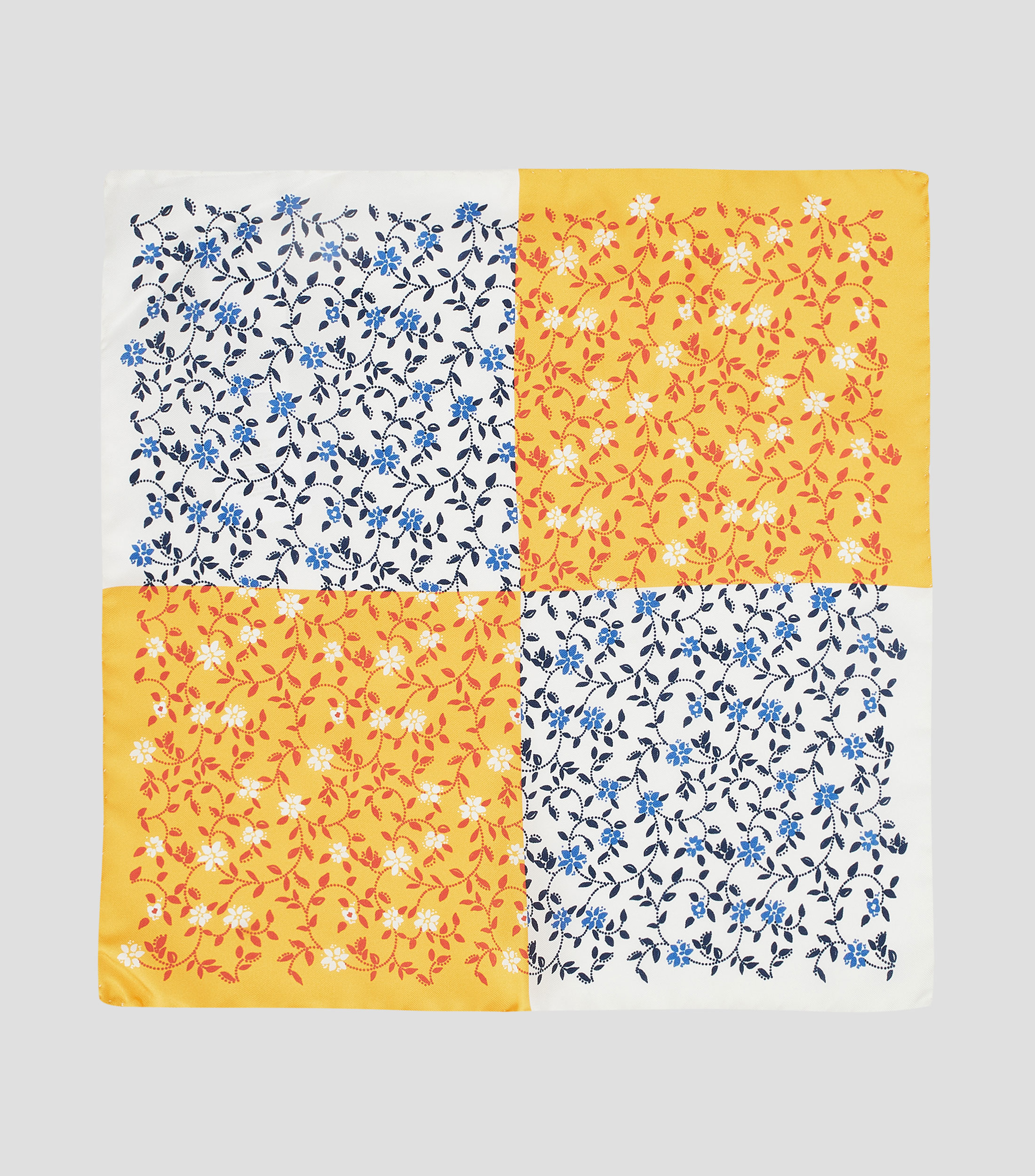 Pañuelo en seda multicolor estampado Hombre