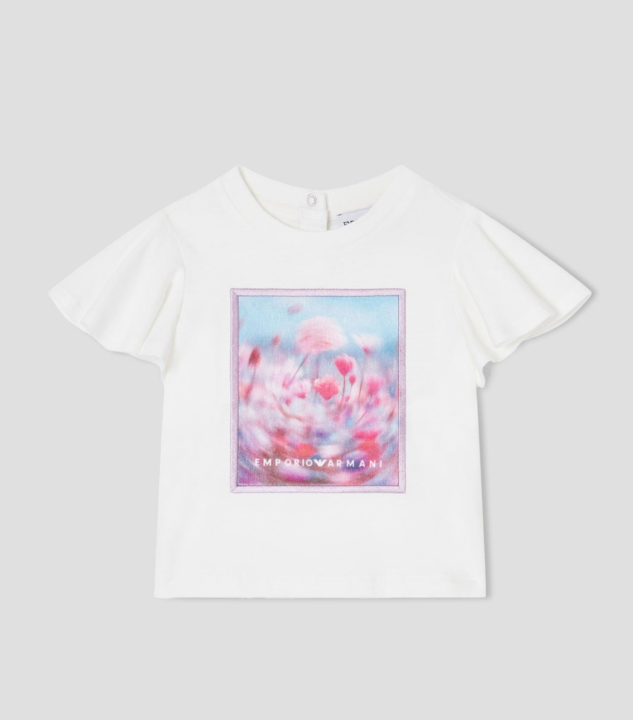 Playera de cuello redondo con manga corta estampada Bebé