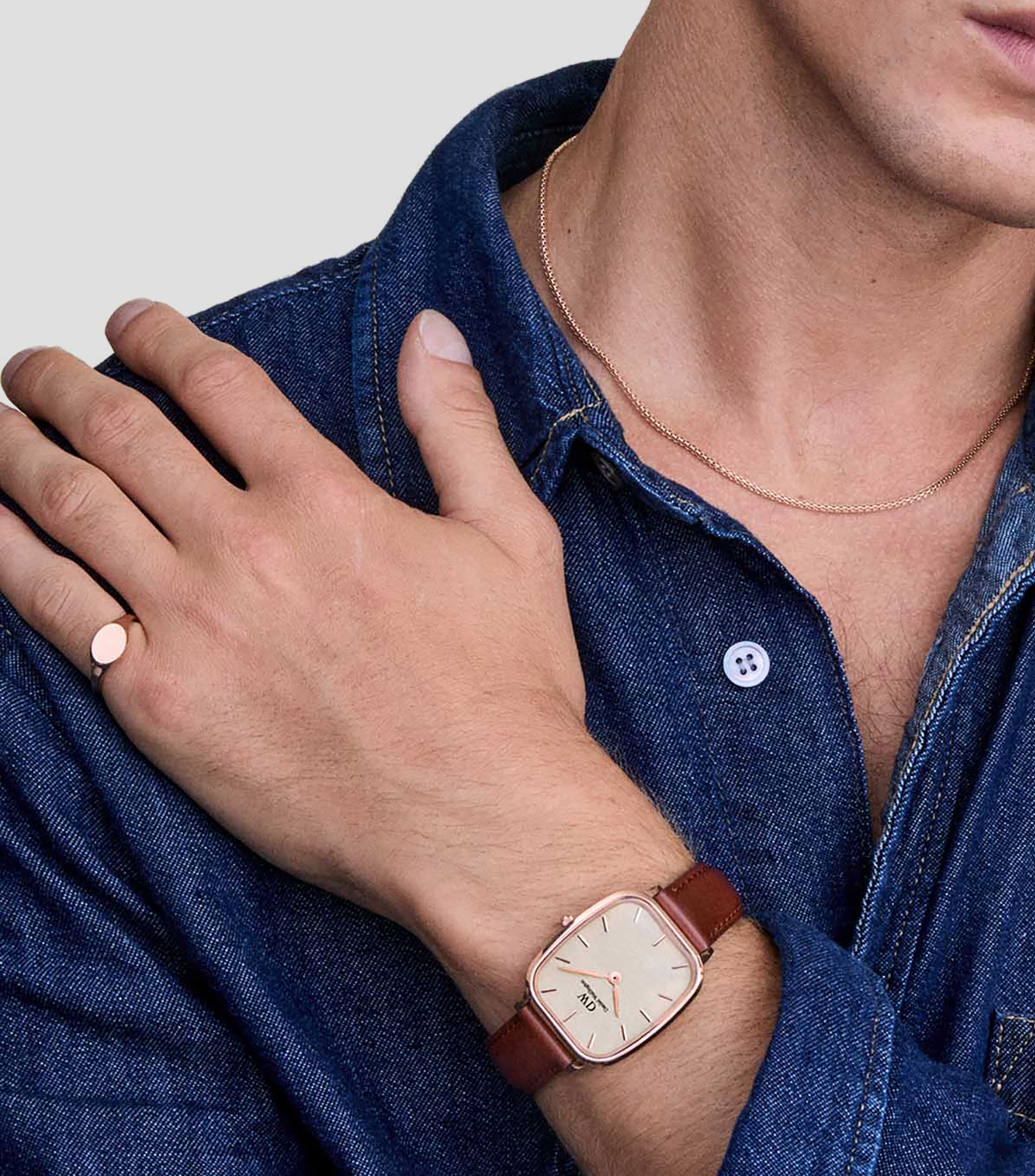 Reloj para Hombre Vintage ST Mawes casual dorado, cafe