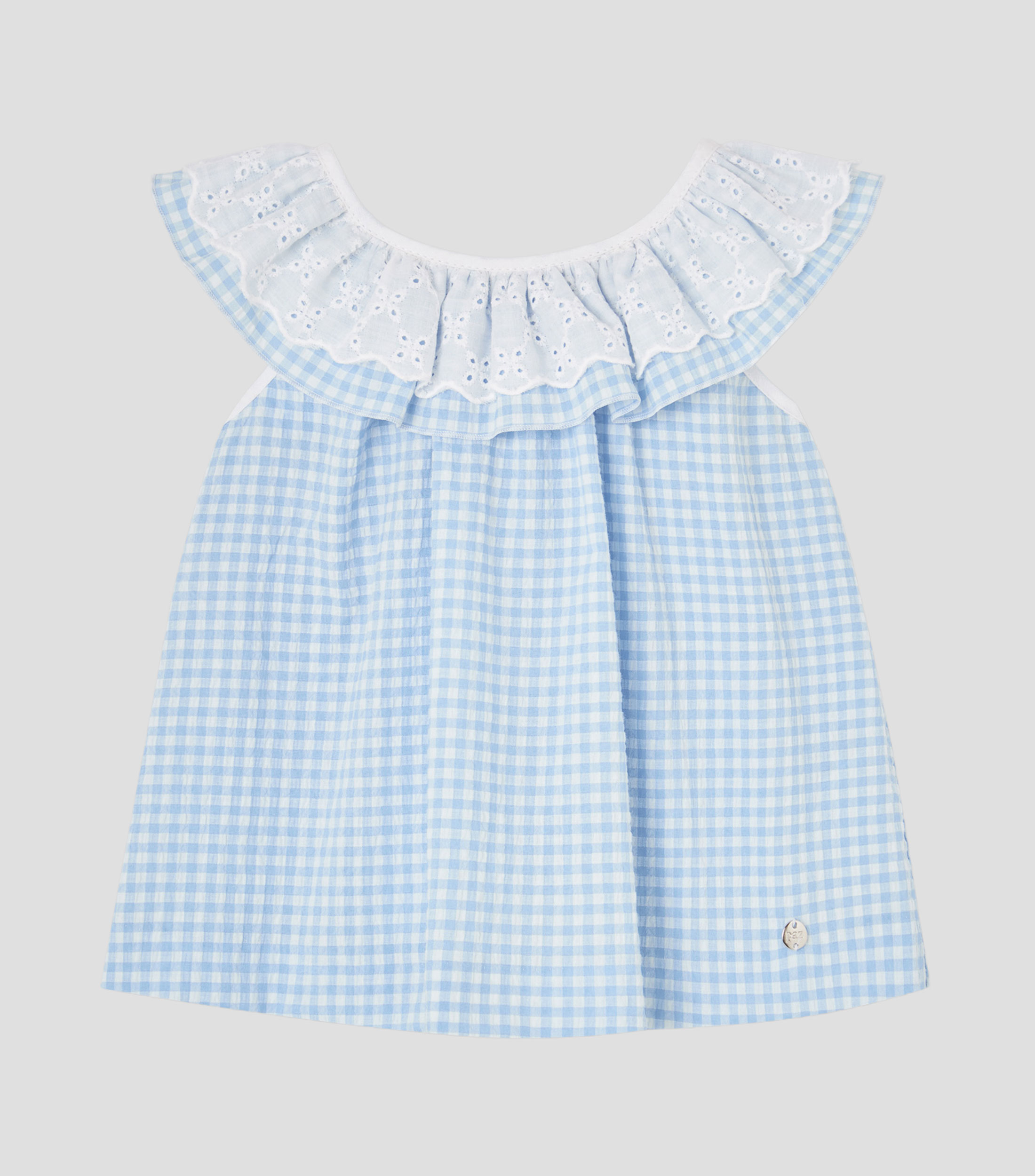 Blusa de cuadros sin mangas Niña