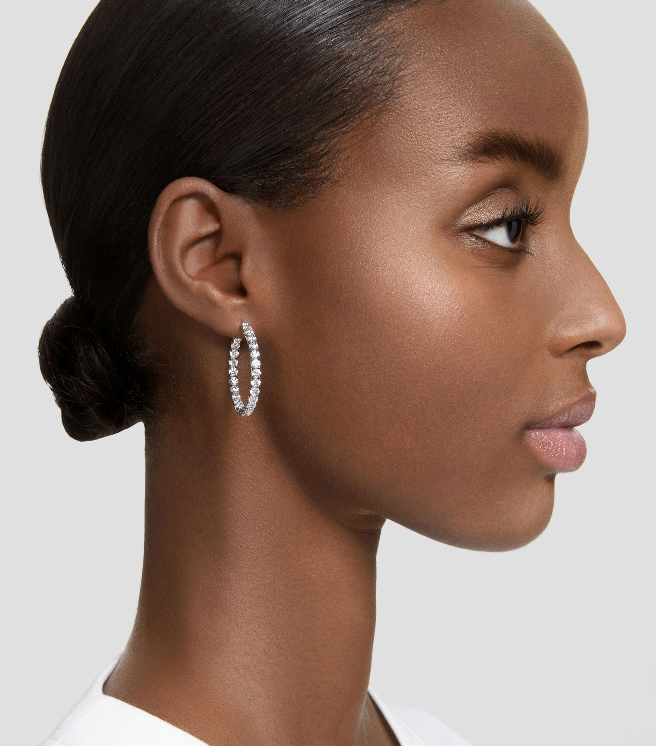 Pendientes de aro con cristales Matrix Mujer